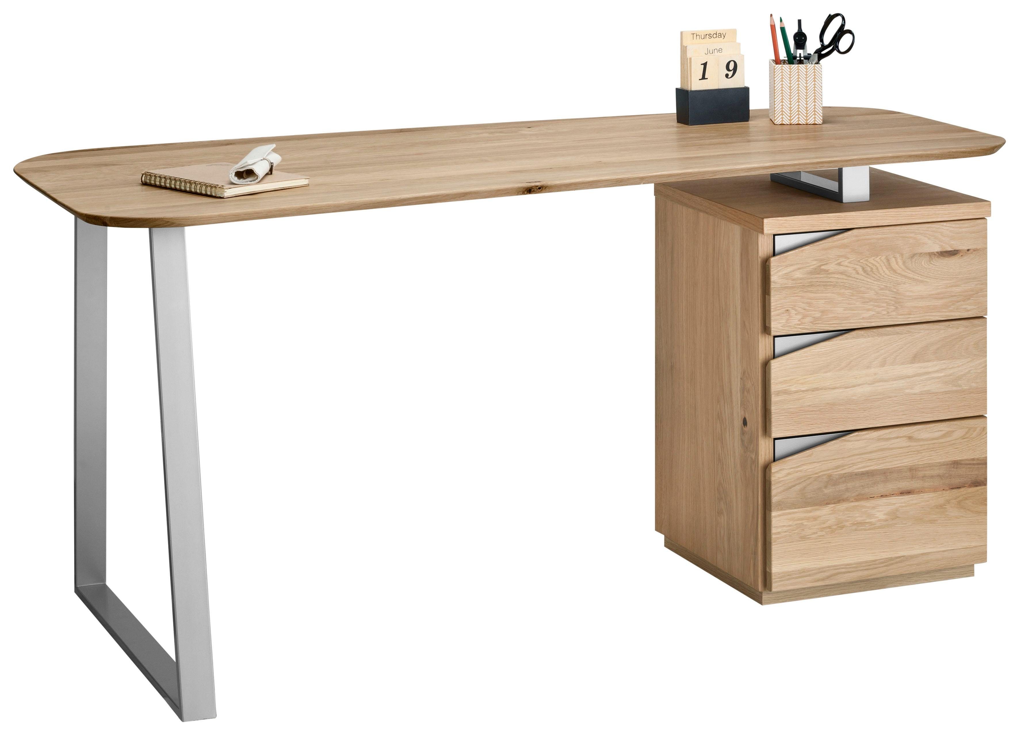 VOGL Möbelfabrik Schreibtisch Erik, mit Schweizer Kante, teilmassiv, Breite 150 cm, Made in Germany