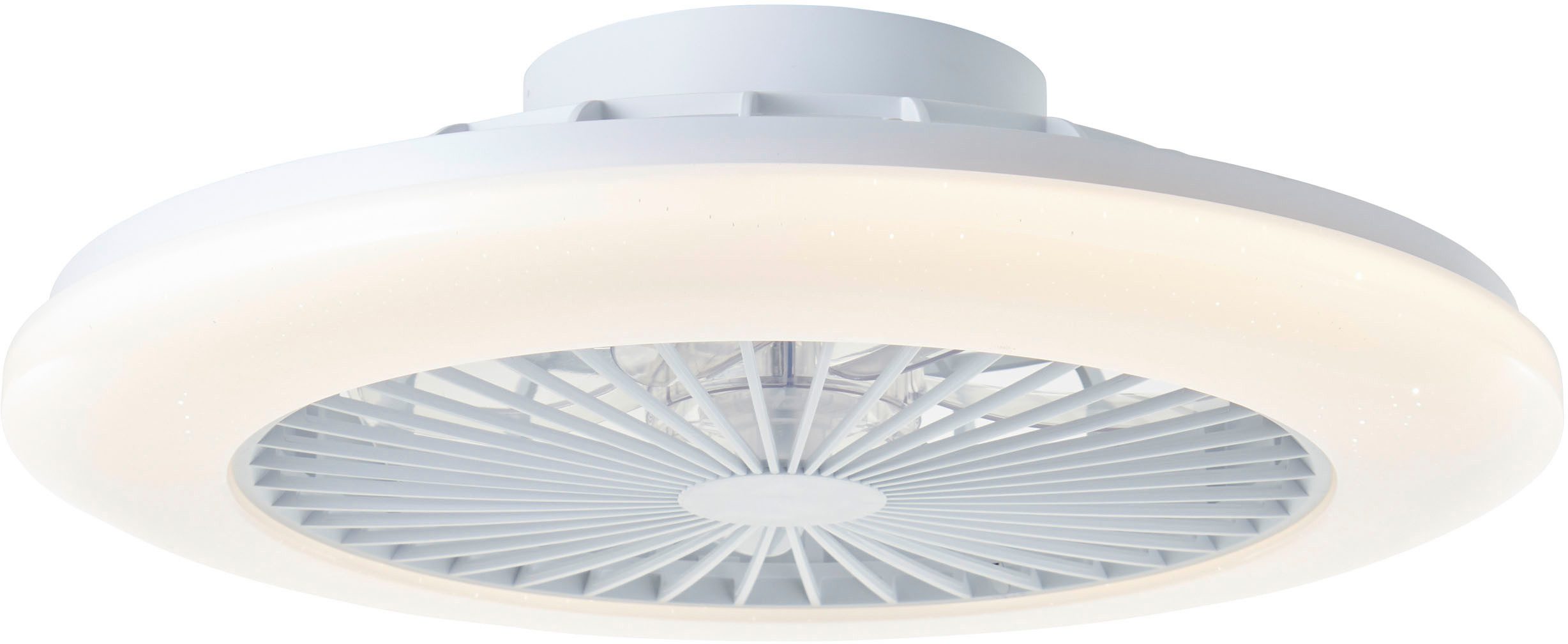 Brilliant LED Deckenleuchte Salerno, CCT - über Fernbedienung, Dimmfunktion, Nachtlichtfunktion, Timerfunktion, LED fest integriert, RGB, warmweiß - kaltweiß, LED Leuchte, Ventilator, digitales RGB, 49 cm, 4700 lm, 3000-6500 K