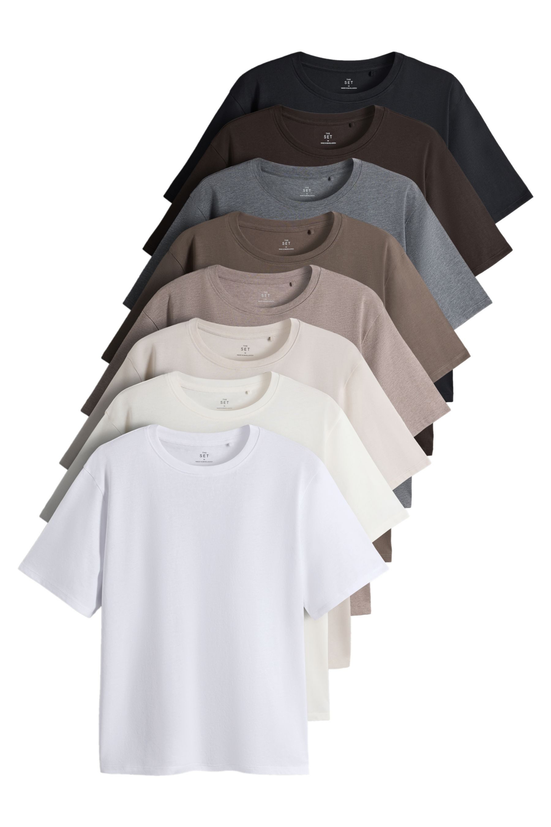The Set T-Shirt The Set Essential leichte T-Shirts, 8er-Pack (8-tlg)