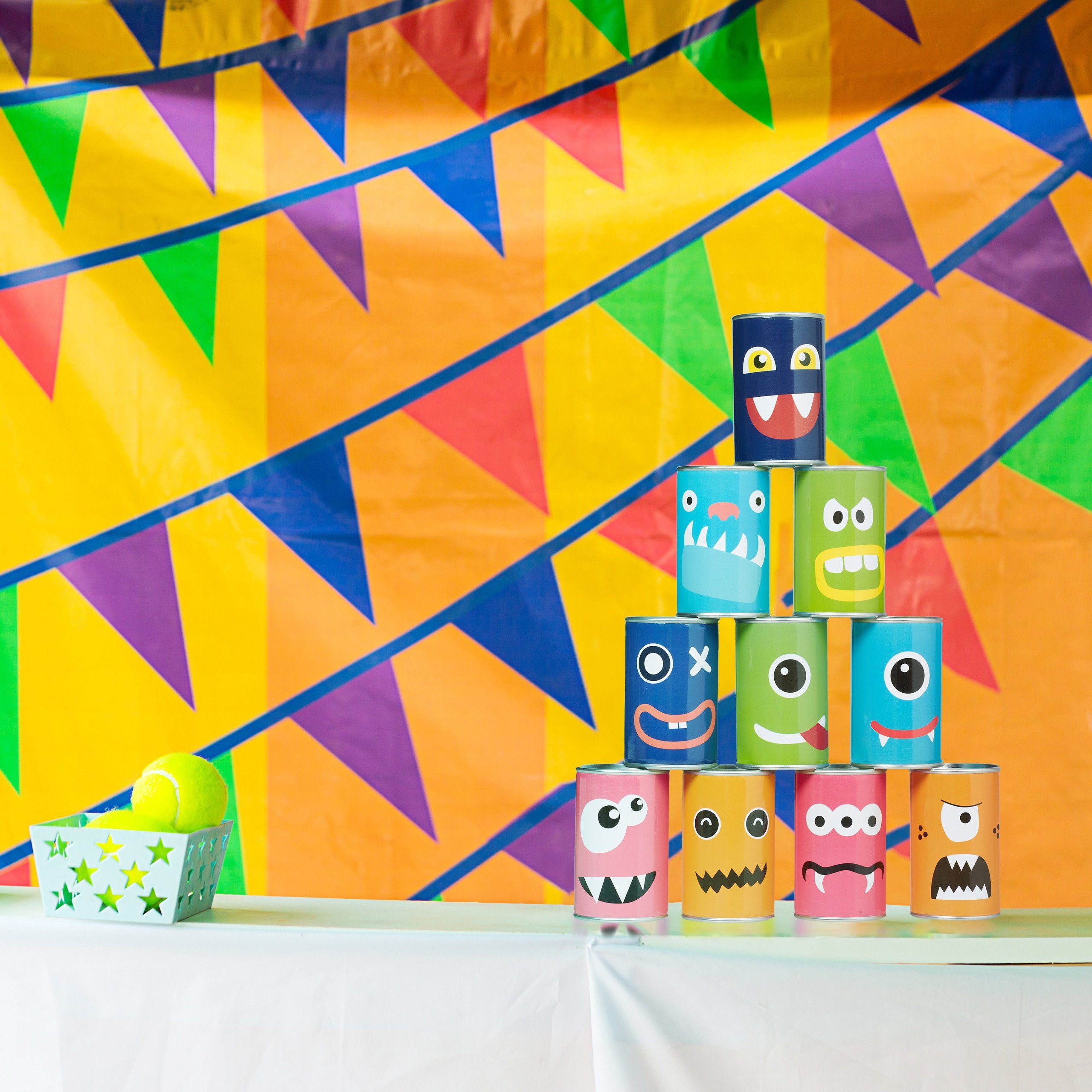 relaxdays Spiel Dosenwerfen für Kinder, Geschicklichkeitsspiel
