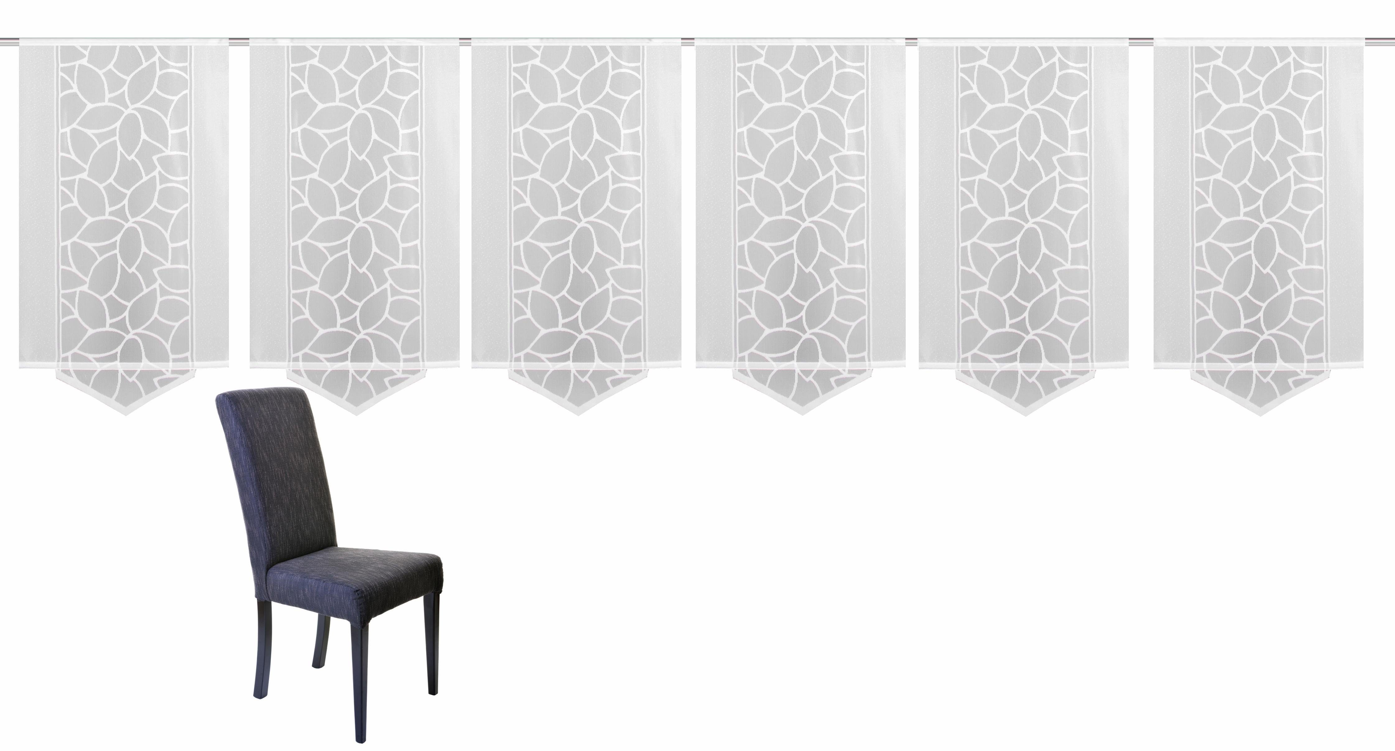 HOME WOHNIDEEN Schiebegardine JENNA (6 St), Klettband, halbtransparent, Jacquard, Schiebevorhang Jacquard Set, inkl. Befestigungszubehör