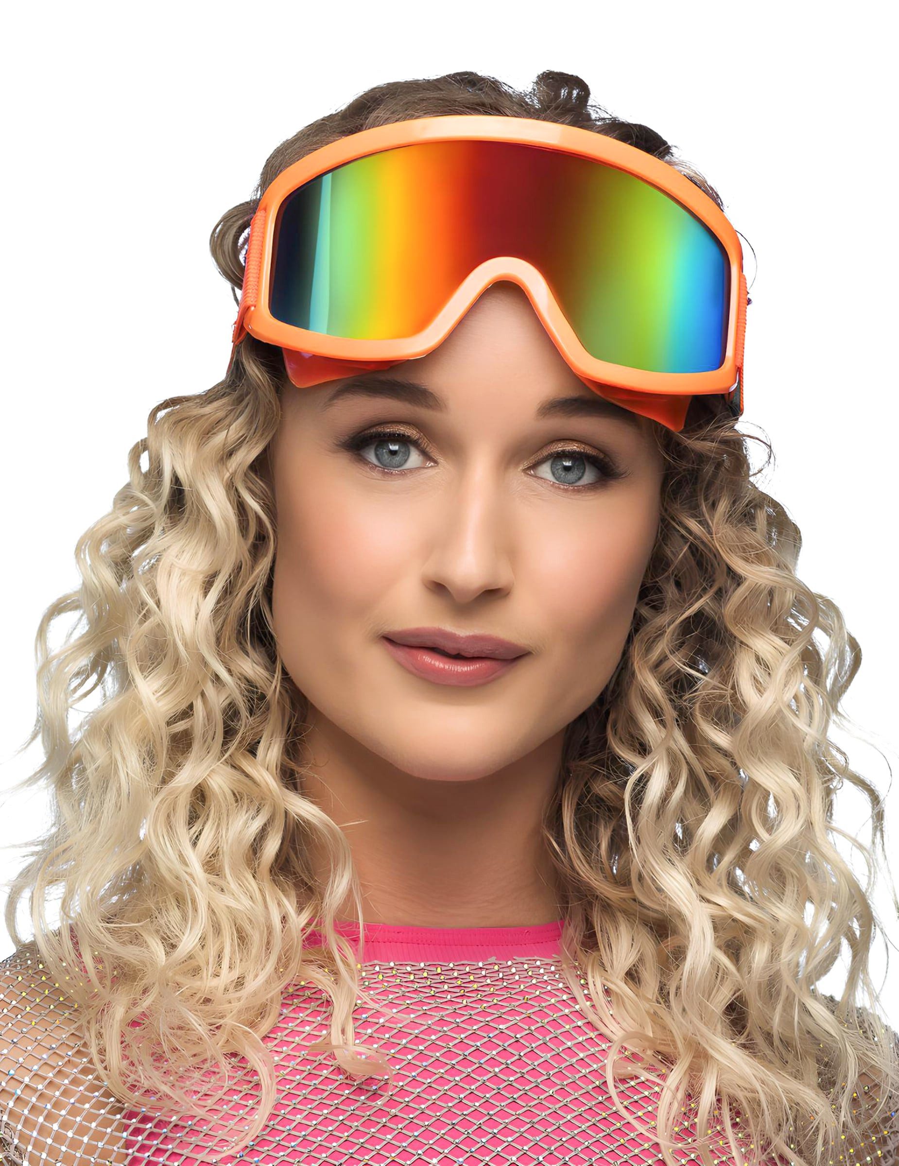 Boland Kostüm Skibrille Neon Orange für Erwachsene orange