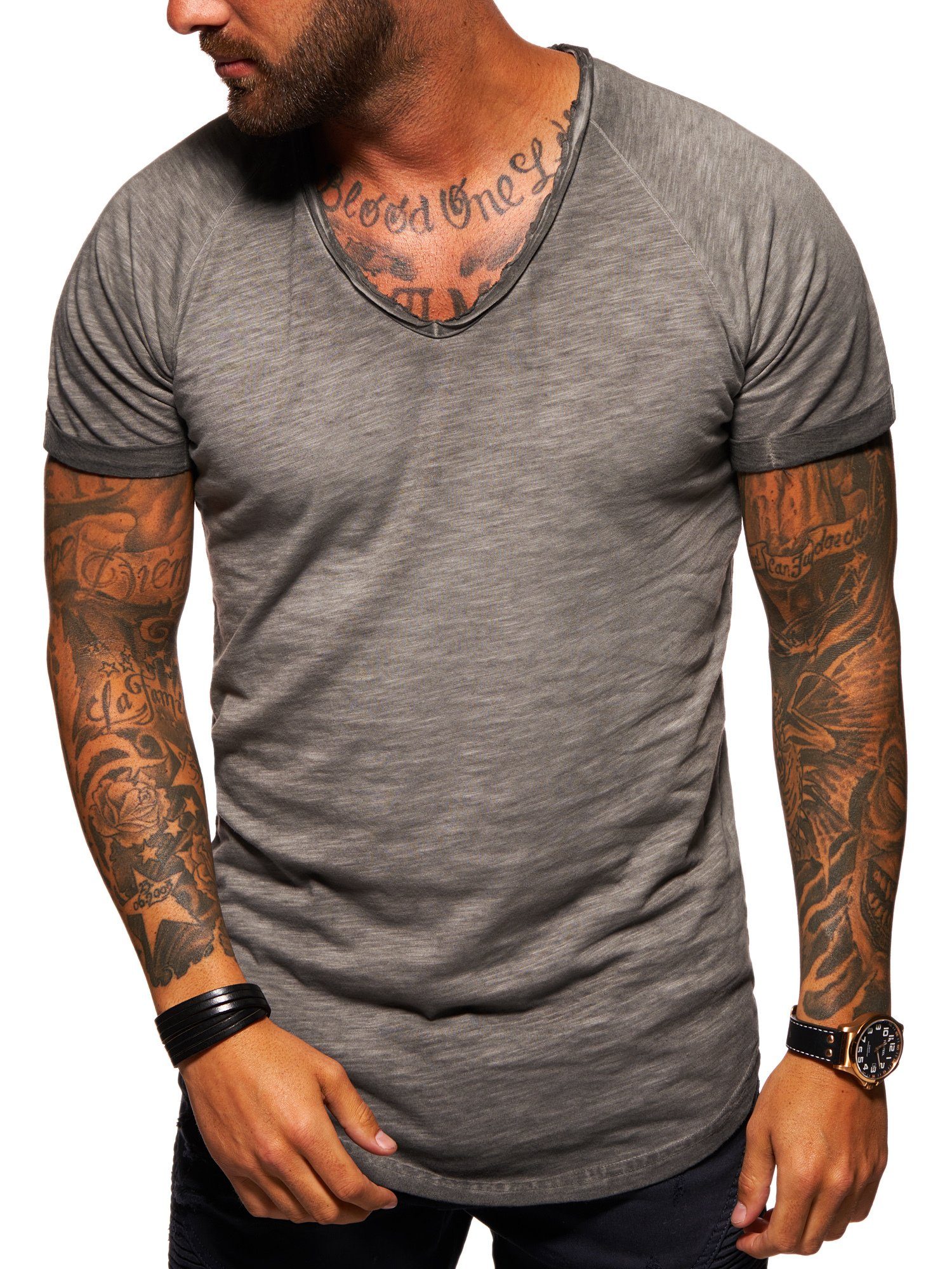Style-Division T-Shirt mit V-Ausschnitt für Herren günstig online kaufen