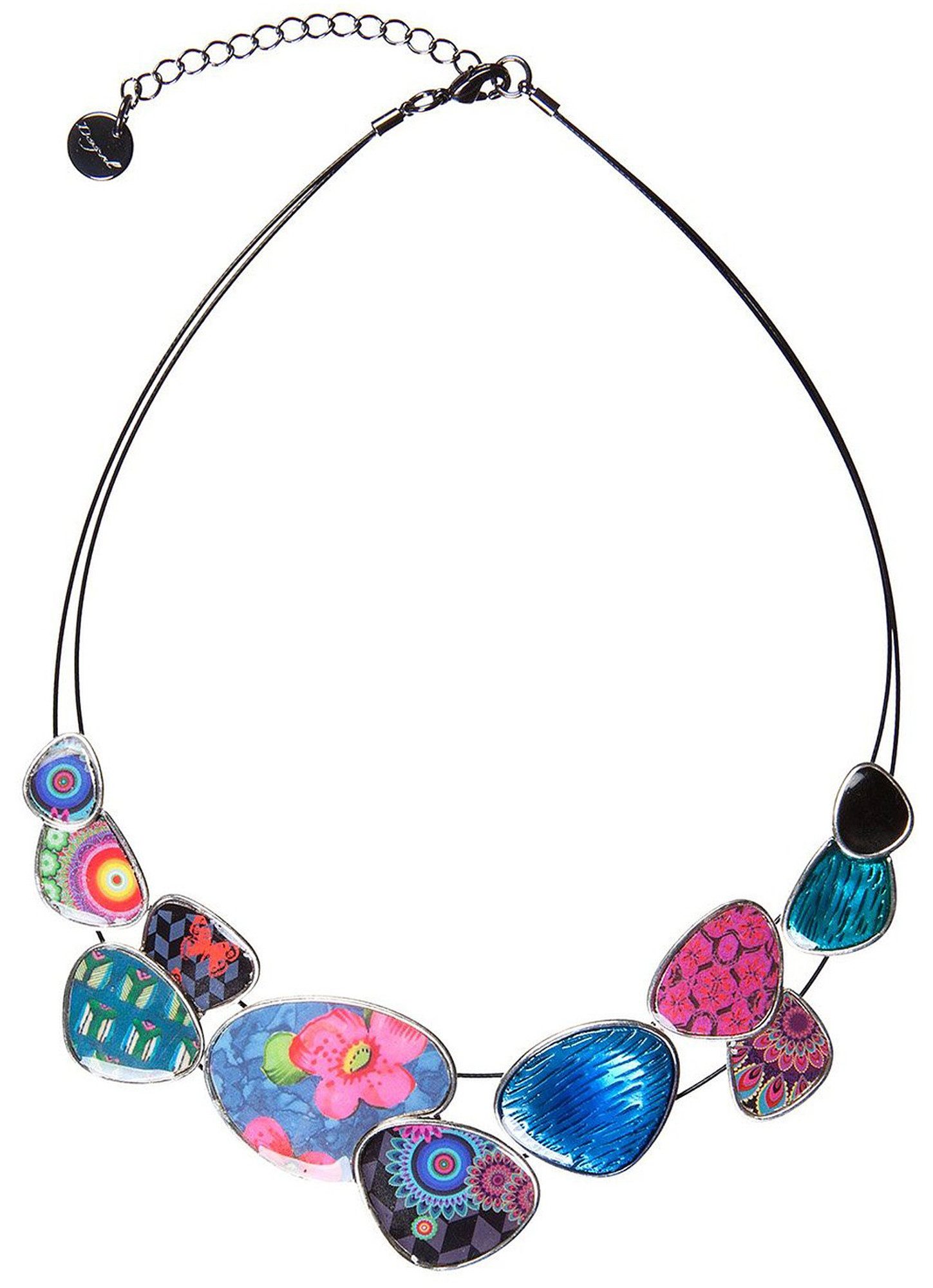 Desigual Collier Chapas, Collier Schmuckdrähte Boho-Touch antik versilbert