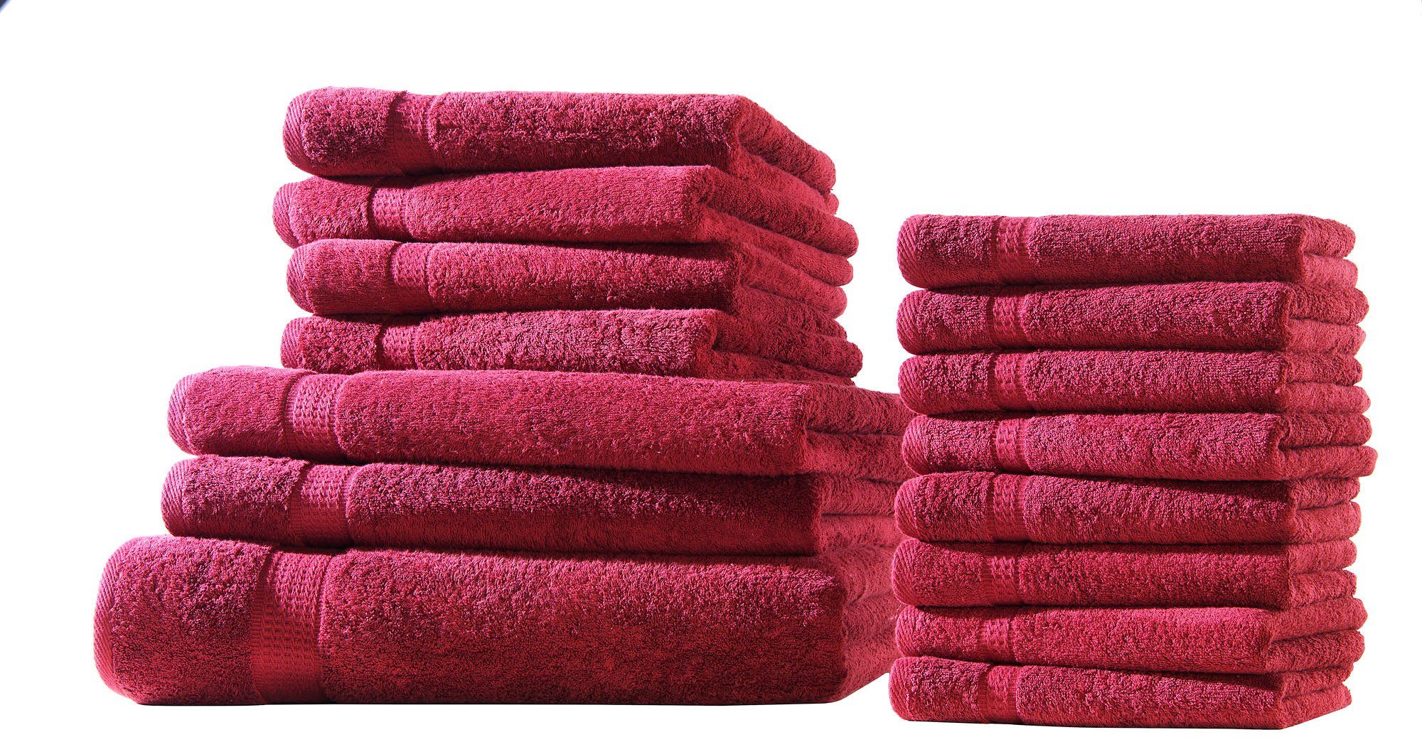 Hometex Premium Textiles Handtuch in Premium Qualität 500 g/m², Feinster Frottier-Stoff 100% Baumwolle, 1x Badetuch + 2 Duschtuch + 4 Handtuch + 8 gastetuch, Kuschelig weich, saugfähig, Extra schwere, flauschige Hotel-Qualität
