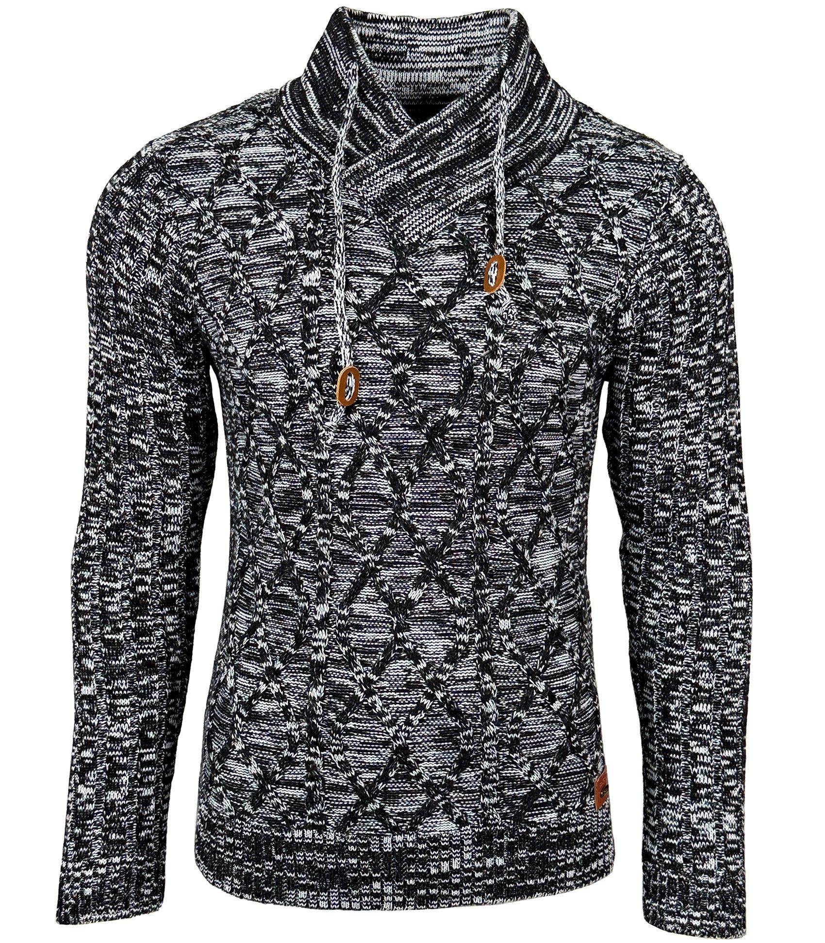 Baxboy Strickpullover Baxboy Herren Meliert Pullover Stehkragen Winter-Frei günstig online kaufen