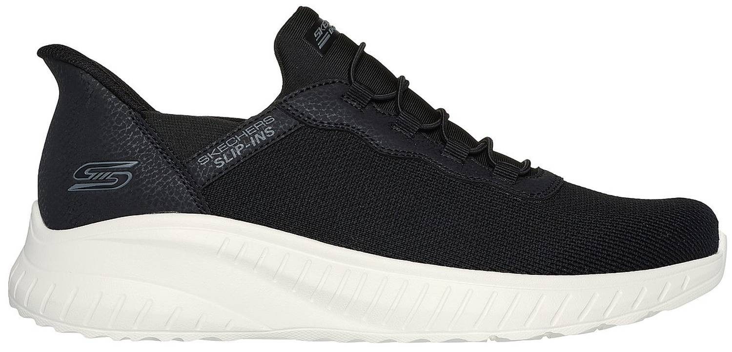 Skechers Bobs Squad Chaos Daily Hype Black Knit/ White Sneaker