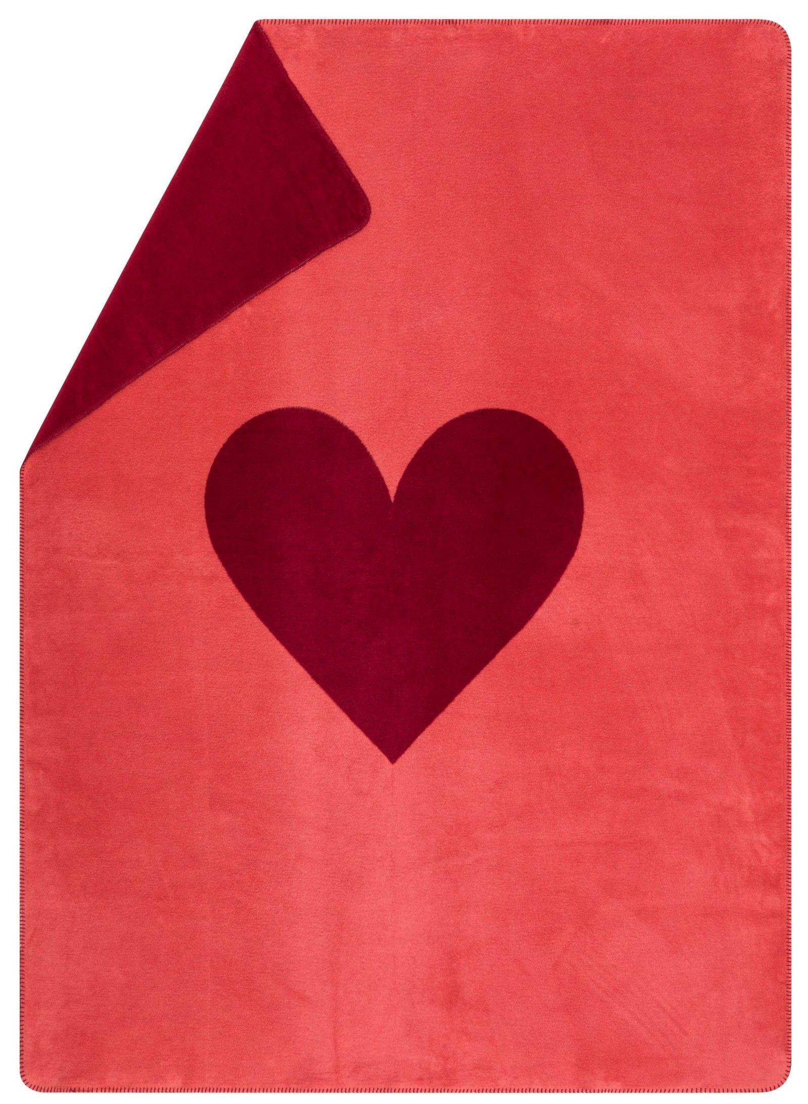 Wohndecke Savona 'Herz' 150 x 200 cm Rot, DAVID FUSSENEGGER