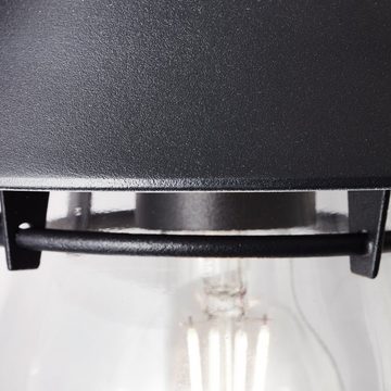 Lightbox Außen-Wandleuchte, ohne Leuchtmittel, hängende Outdoor Wandlampe - spritzwassergeschützt 26 cm - Metall/Glas