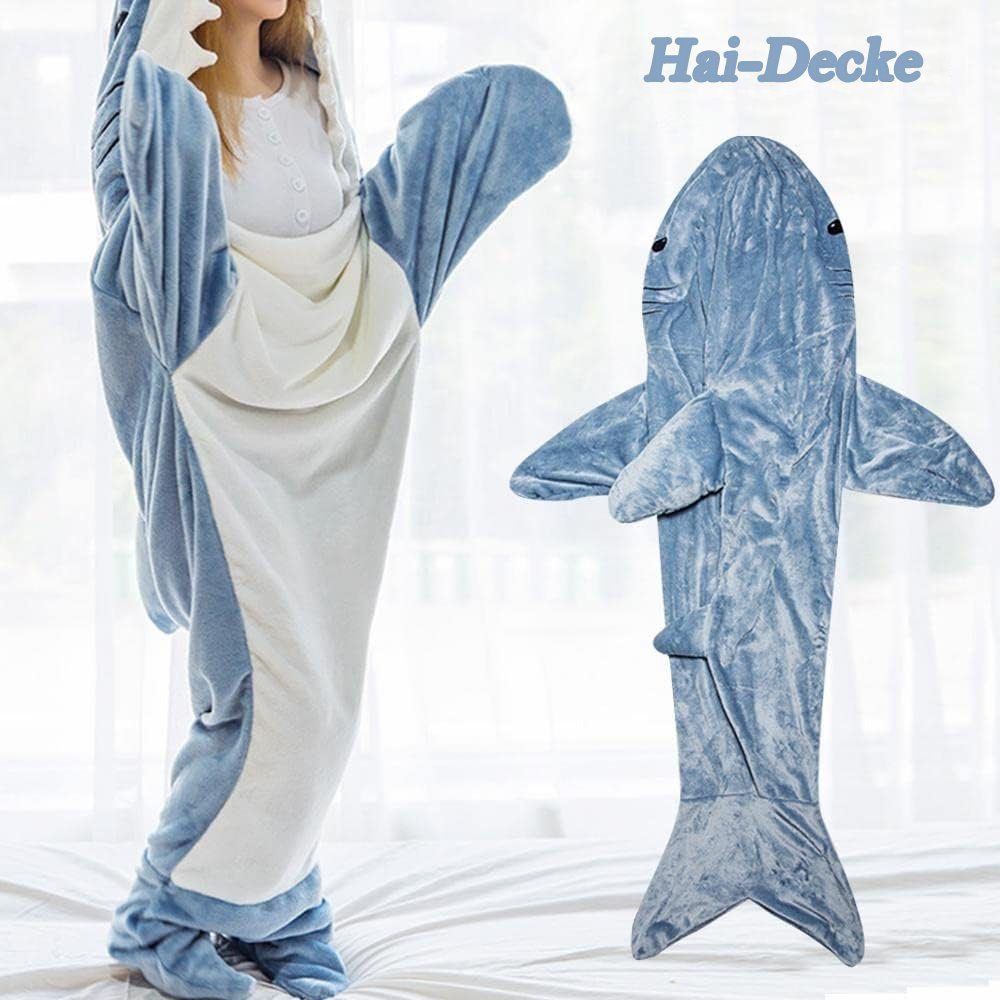 Wohndecke Hai-Decke Hoodie, Superweicher Sofa Kuscheldecke Hai Decke Schlaf günstig online kaufen