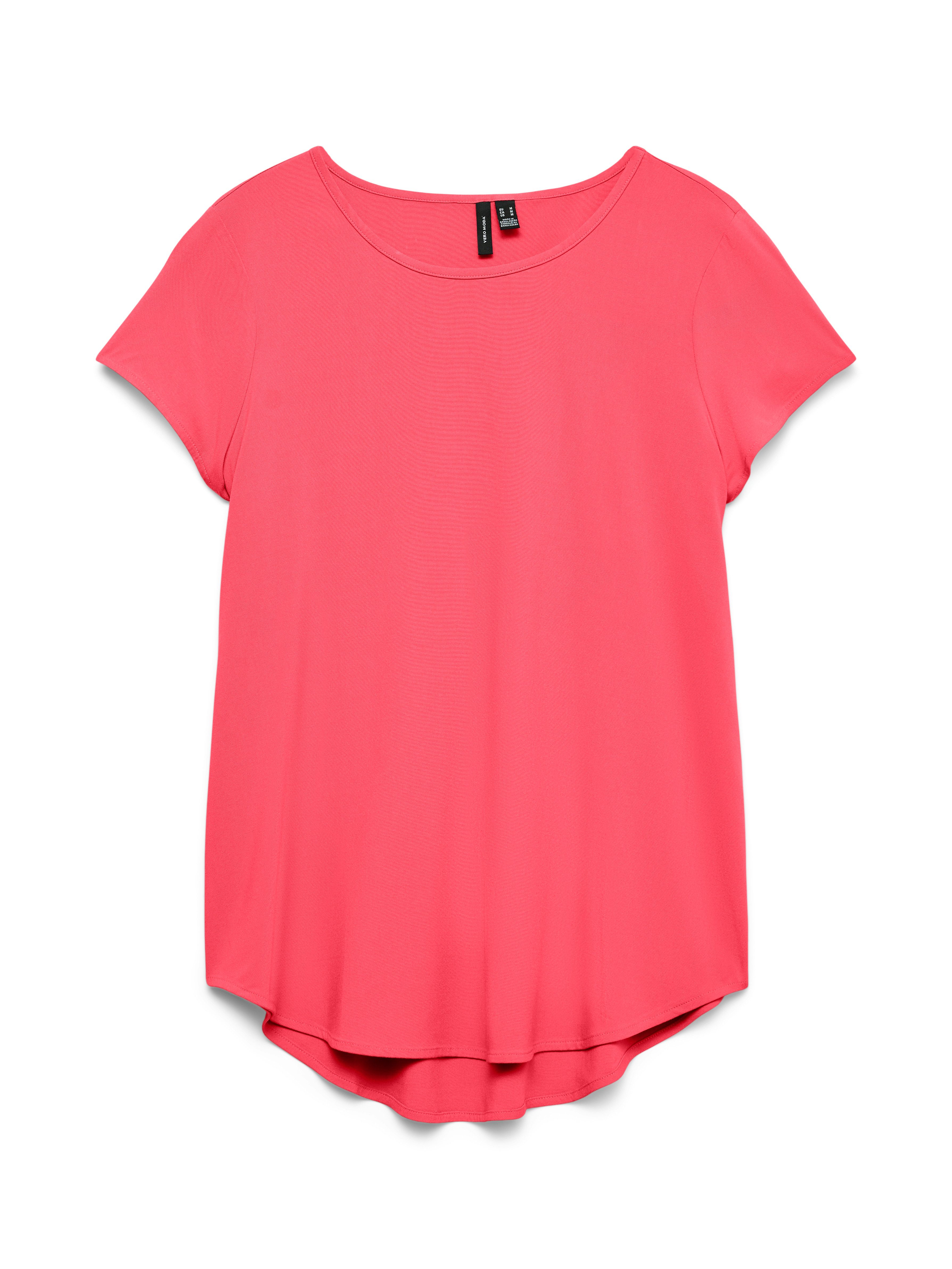 Vero Moda Blusenshirt VMBELLA SS TOP WVN GA NOOS Viskosemischung, abgerundeter Saum – Bild 2 von 2