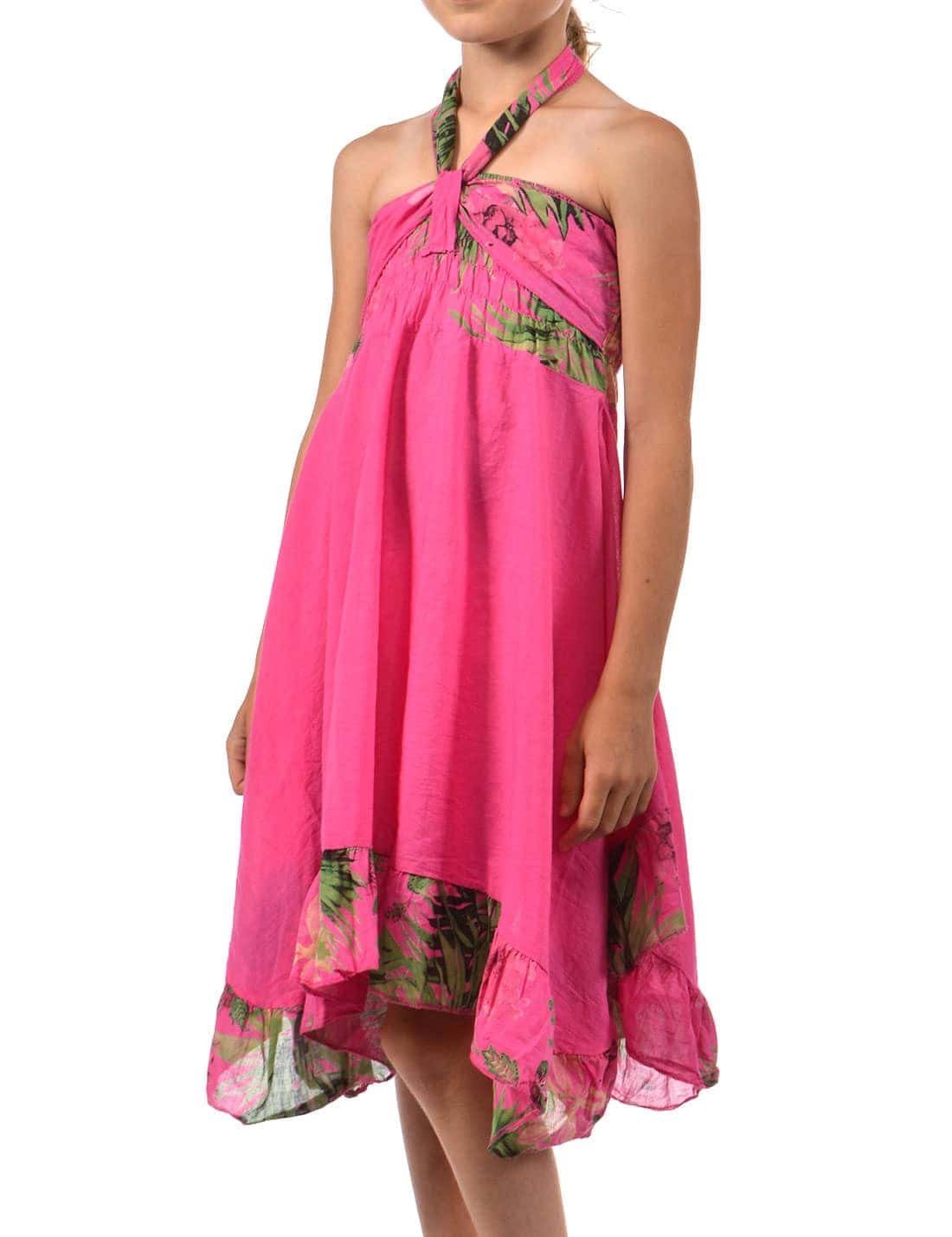 Schulterfrei,elastischer Kleid Sommerkleid BEZLIT (1-tlg) Mädchen Bund Sommer Pink