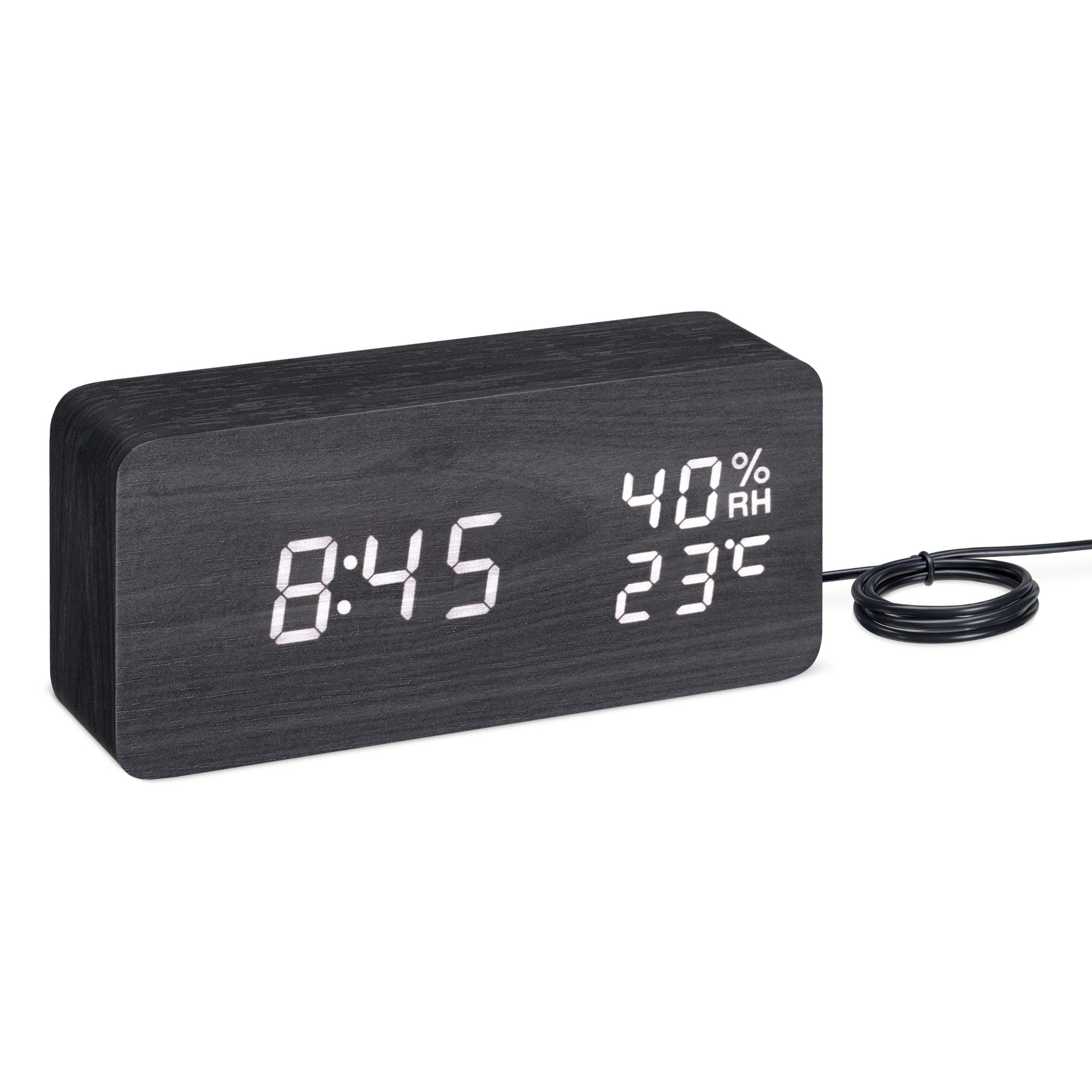Navaris Wecker Design LED Digitalwecker in Holzoptik - mit  Temperaturanzeige Hygrometer Datumsanzeige 3 Alarmzeiten - Uhr digital  online kaufen | OTTO