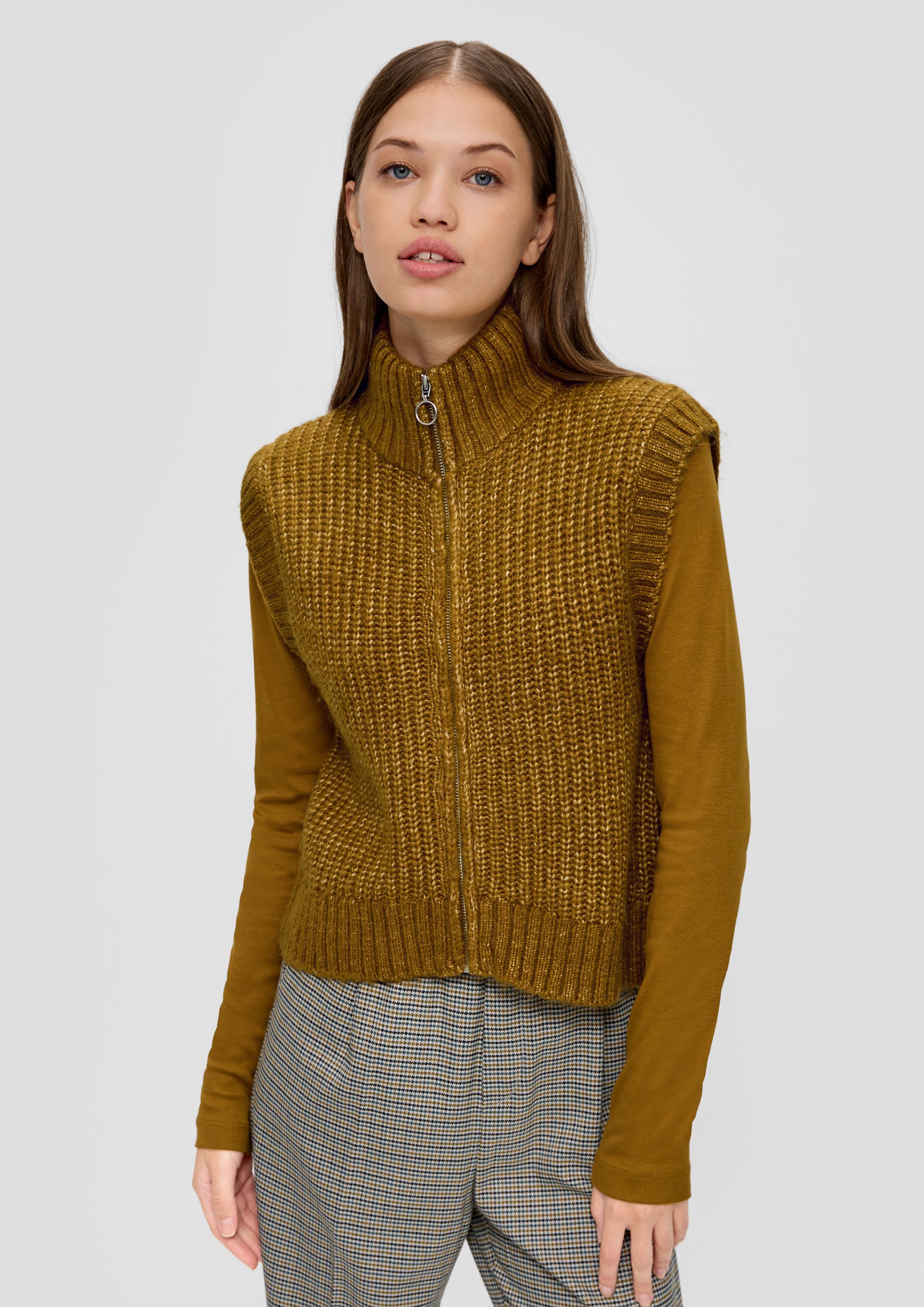 QS Rundhalspullover Strickpullunder Strickpullunder aus Wollmix