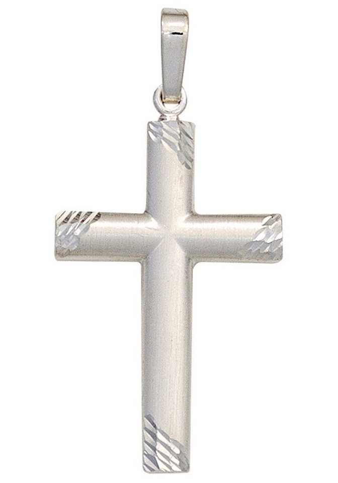 JOBO Kreuzanhänger Anhänger Kreuz, 925 Silber, Höhe ca. 27,4 mm, Breite ca.  16 mm, Tiefe ca. 1,8 mm