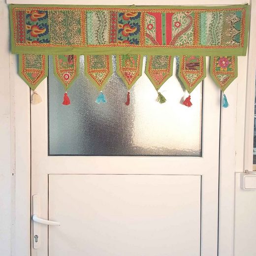 Türvorhang »Indischer Patchwork Toran 102x45 cm (BxH) handbestickter Türvorhang & Fenstervorhang in Boho-Stil«, Casa Moro, 3-Punkt-Aufhängung (1 Stück), MA6302