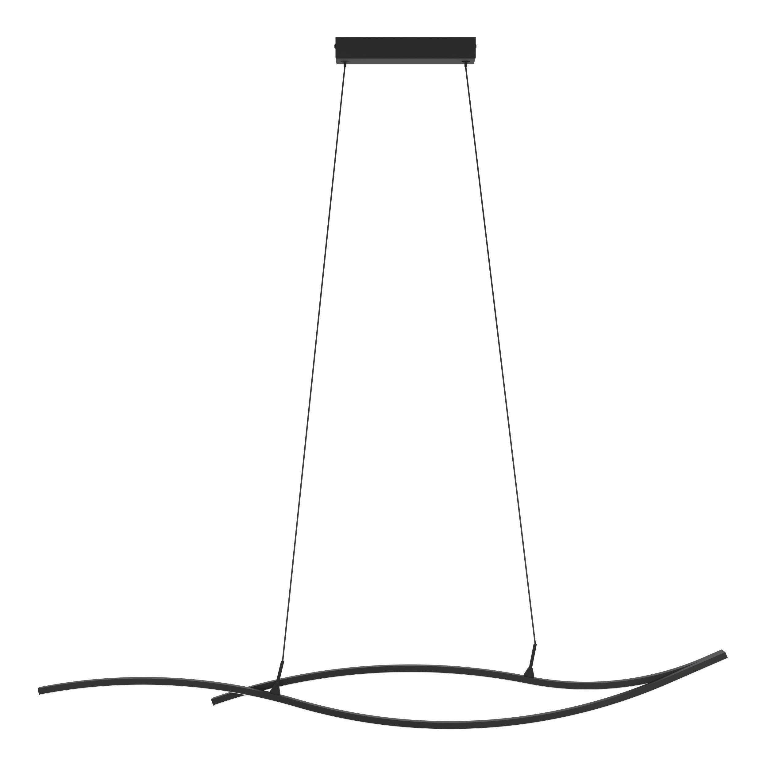 EGLO Hängeleuchte Grisolia Hängelampe, Wohnzimmerlampe, Metall und Kunststoff, Lampe, LED fest integriert, Neutralweiß, Hängeleuchte - L115 x B7 x H120 cm - schwarz - 20W inkl.