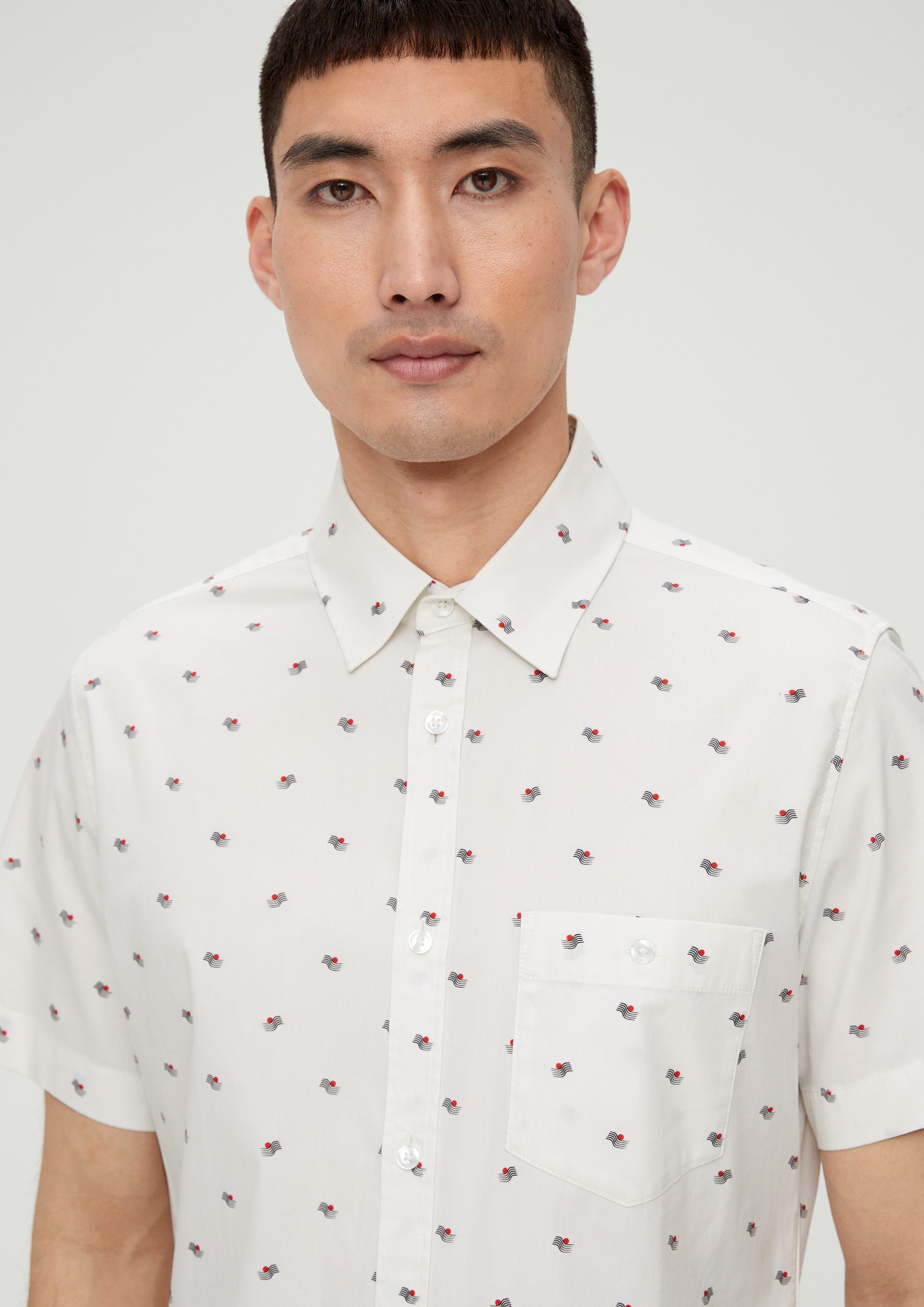 s.Oliver Kurzarmhemd Slim: Kurzarmhemd mit Alloverprint günstig online kaufen