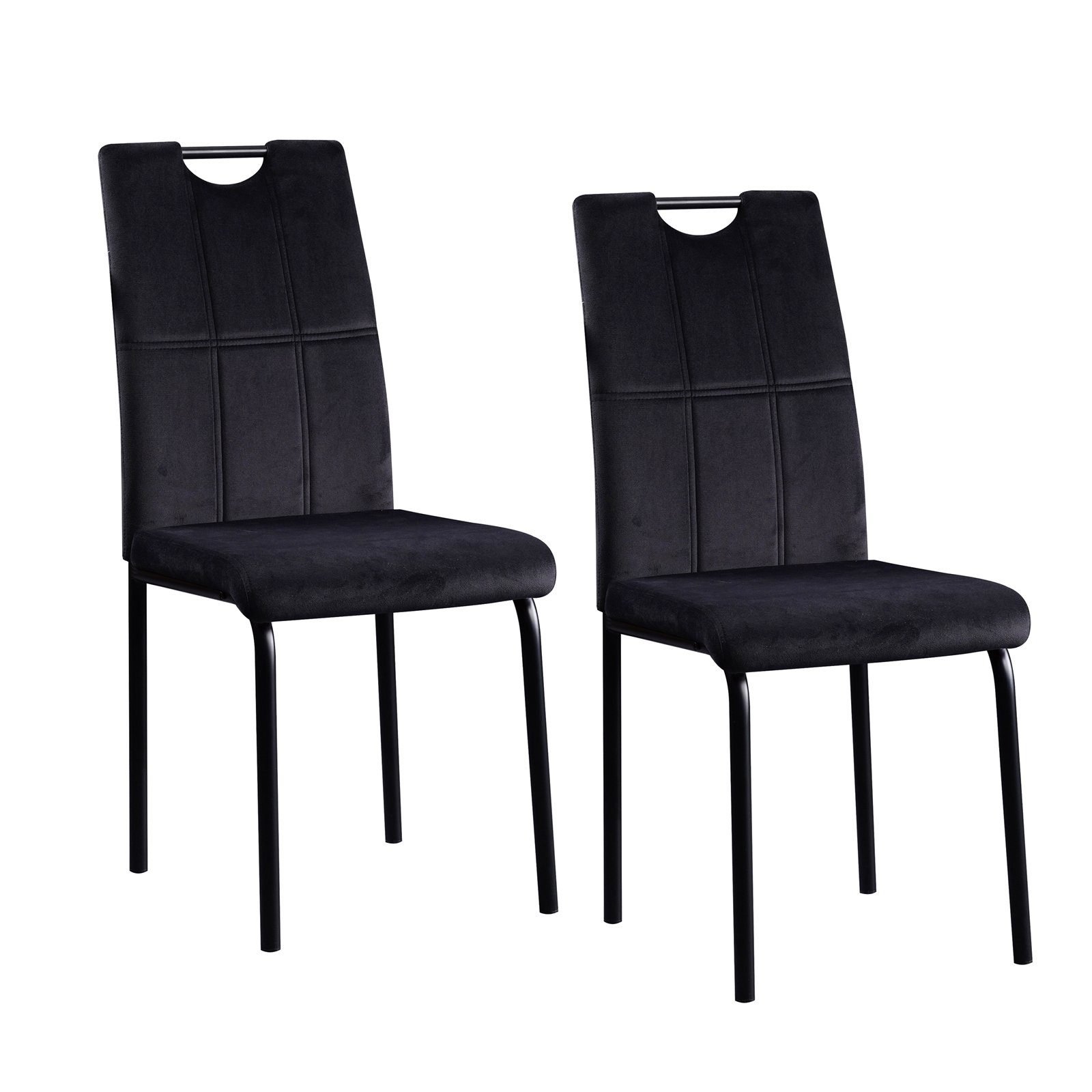 HTI-Living Esszimmerstuhl Stuhl 2 Samt Denton (Set, Velvet 2er-Set Esszimmerstuhl Schwarz St)