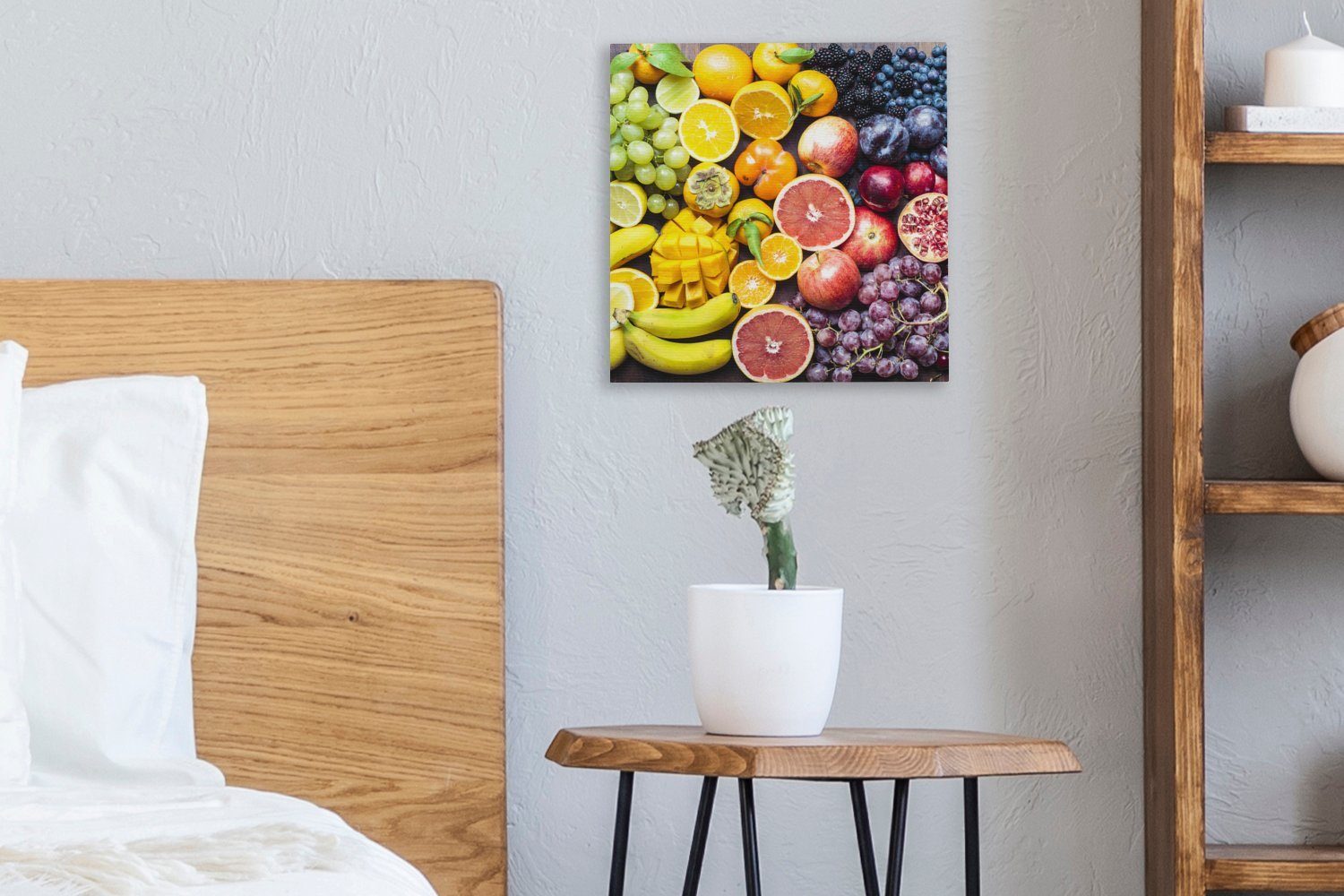 bunt St), Obst Wohnzimmer für Leinwand Regenbogen OneMillionCanvasses® - Bilder (1 Farben, Leinwandbild Schlafzimmer -