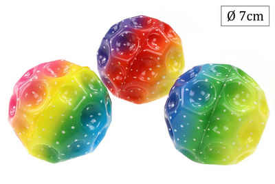 ELLUG Spielball 3er Set Springball, Moonball in Regenbogenfarben Ø7cm, mit hohen Sprüngen