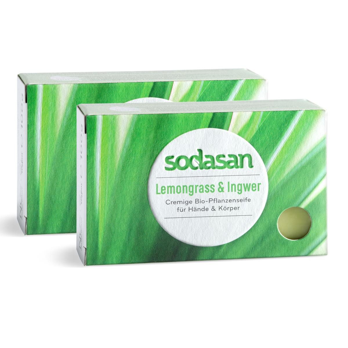 Sodasan Handseife Sodasan Feste Seife Lemongrass & Ingwer 0,1kg (2er Pack)