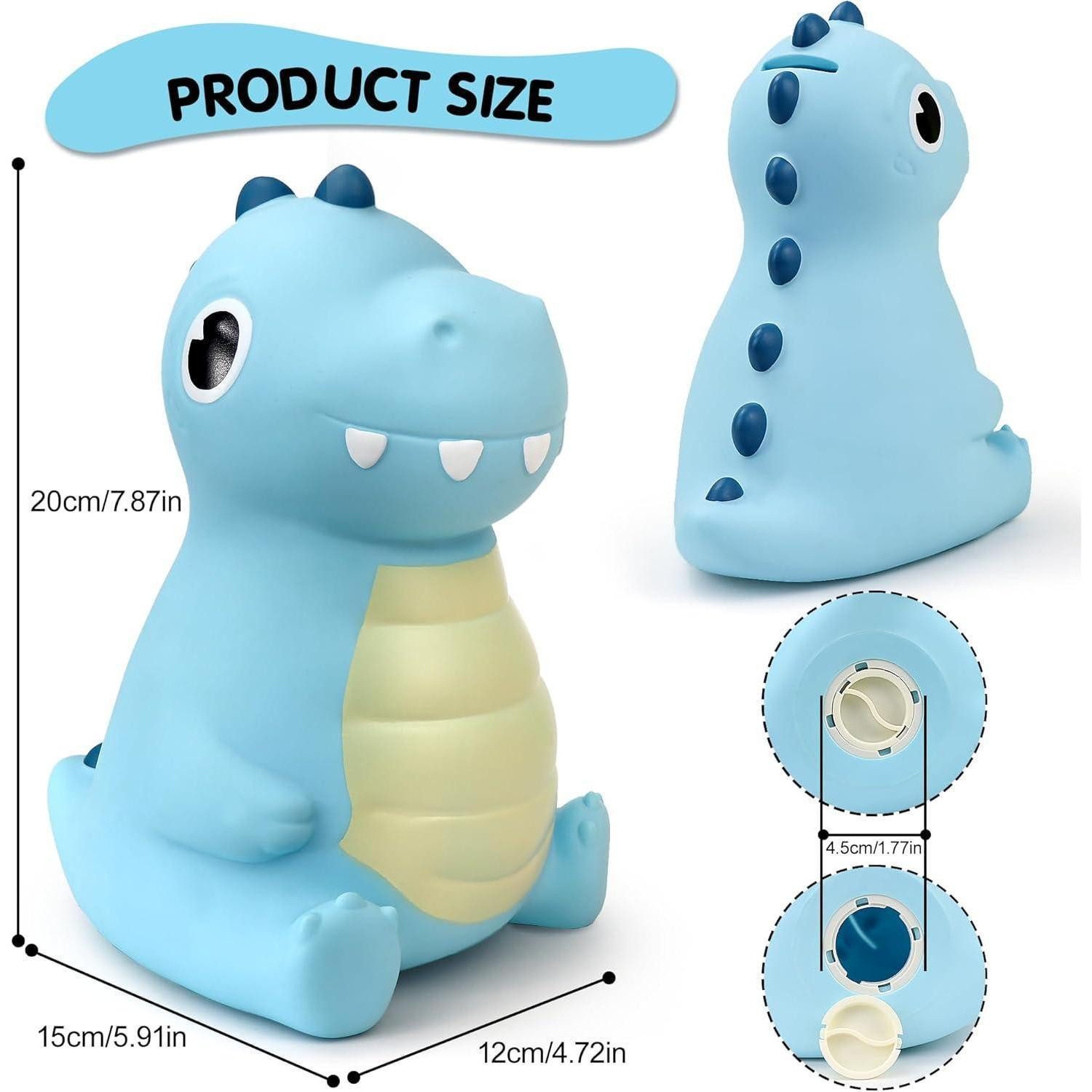 LuxusKollektion Spardose Spardose Dinosaurier Sparschwein Kinder Taufgeschenk PVC Neu Blau