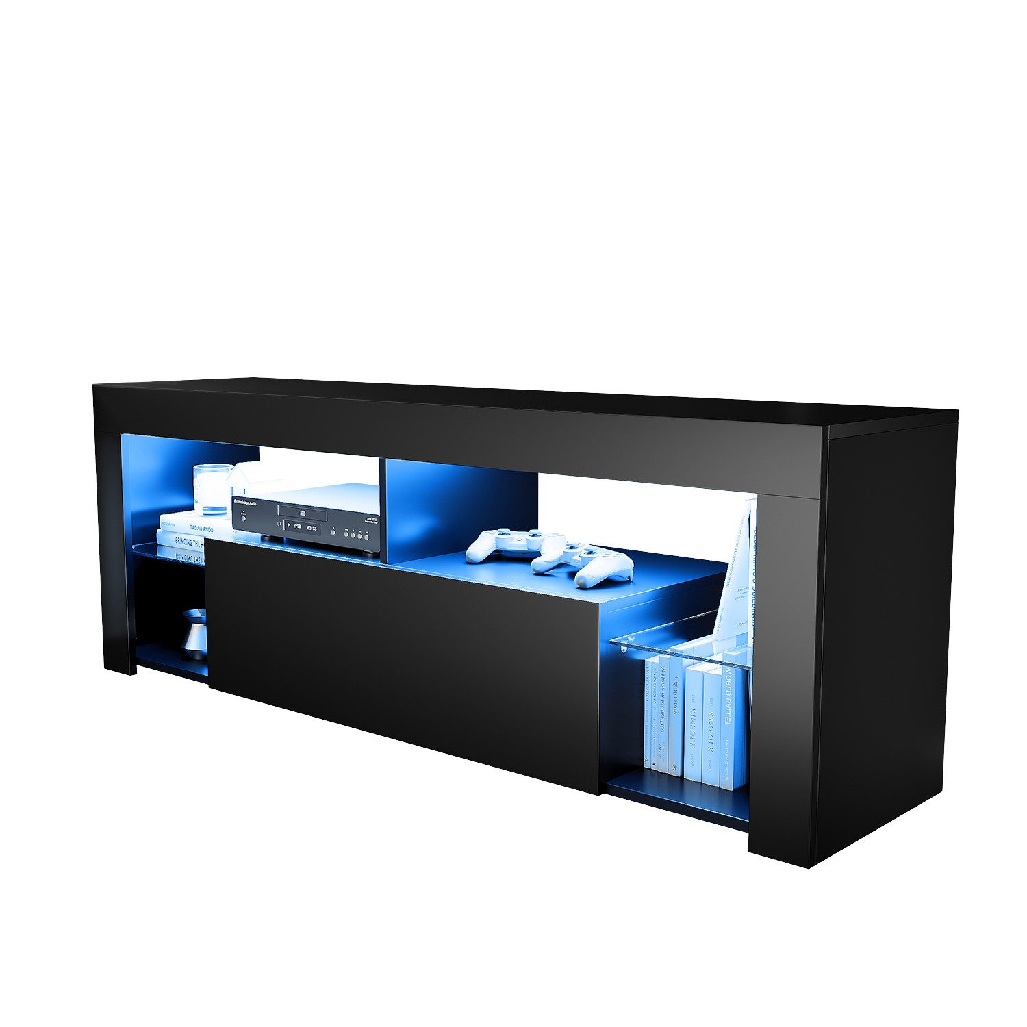 SONNI TV-Schrank Schwarzer TV-Ständer mit LED-Beleuchtung günstig online kaufen