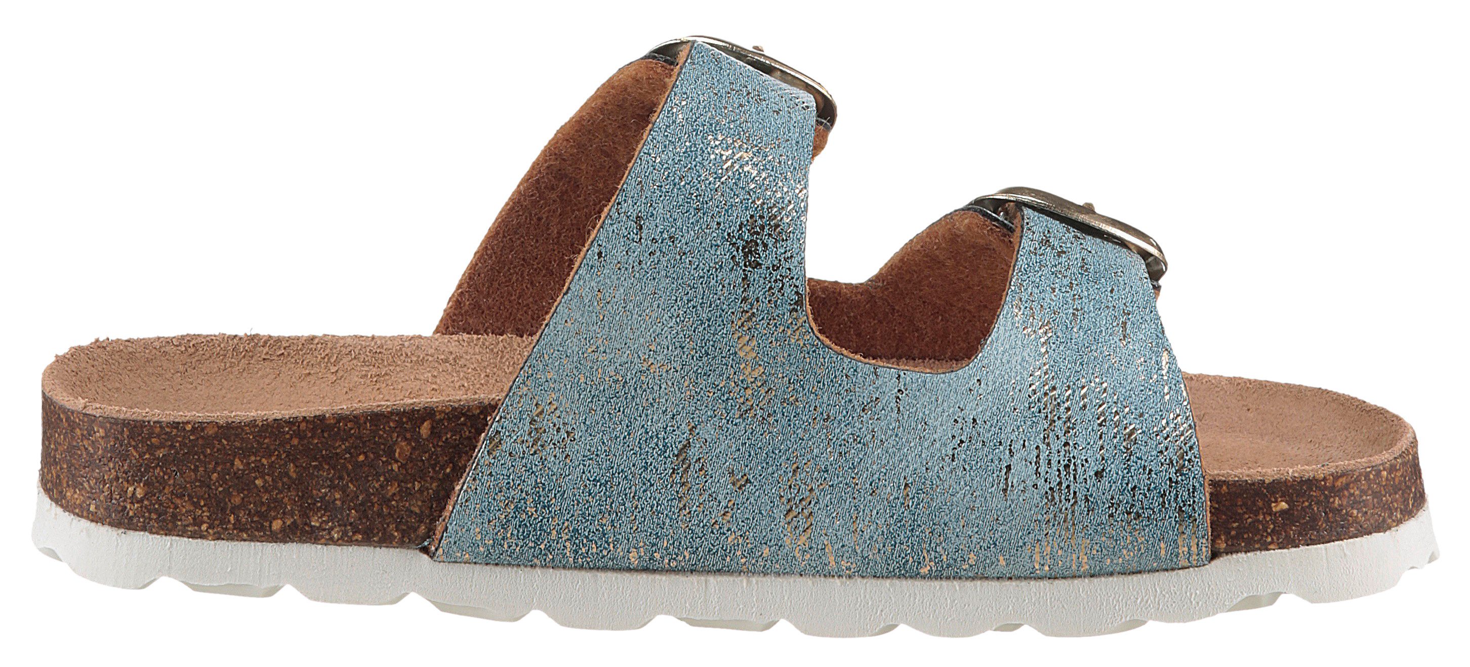 KIDSWORLD Pantolette Sommerschuh, Strandschuh, Urlaubschuh, Hausschuh mit Schnallen