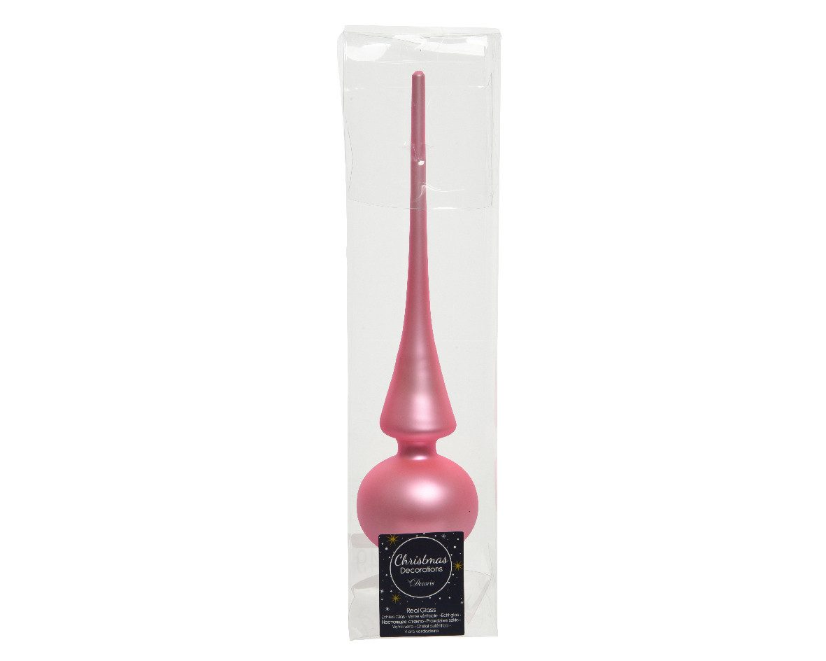 Kaemingk Christbaumspitze, Christbaumspitze Glas 26cm - Lippenstiftrosa matt