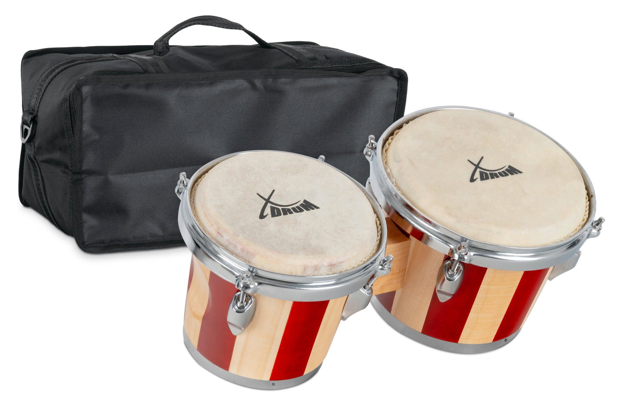 XDrum Bongo Retro, inkl. Stimmschlüssel, Bongotrommeln mit stimmbaren Naturfellen