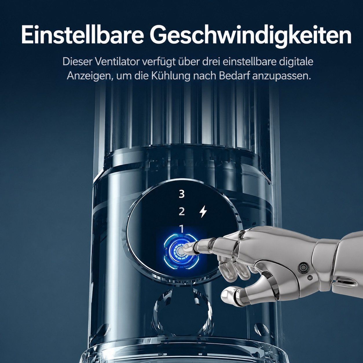 MOPUEA Turmventilator Turmventilator, Verstellbarer Tischventilator mit 3 Geschwindigkeiten, Kühlung, Leiser Betrieb, USB-C Tragbarer Flügelloser Ventilator