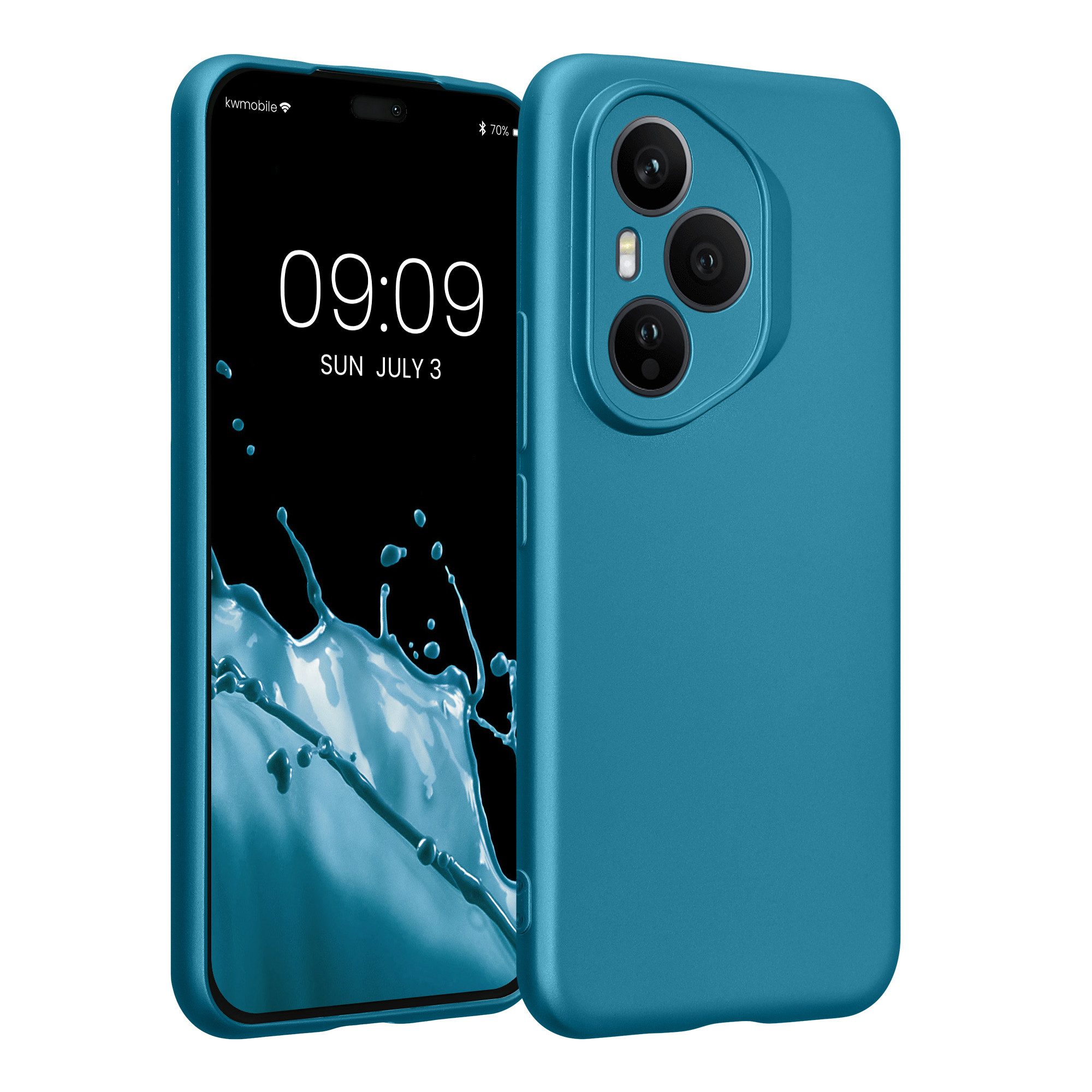 kwmobile Smartphone-Hülle Handyhülle für HONOR 400 Pro Hülle, weiche Silikon Case metallisch schimmernd - Schutzhülle Cover