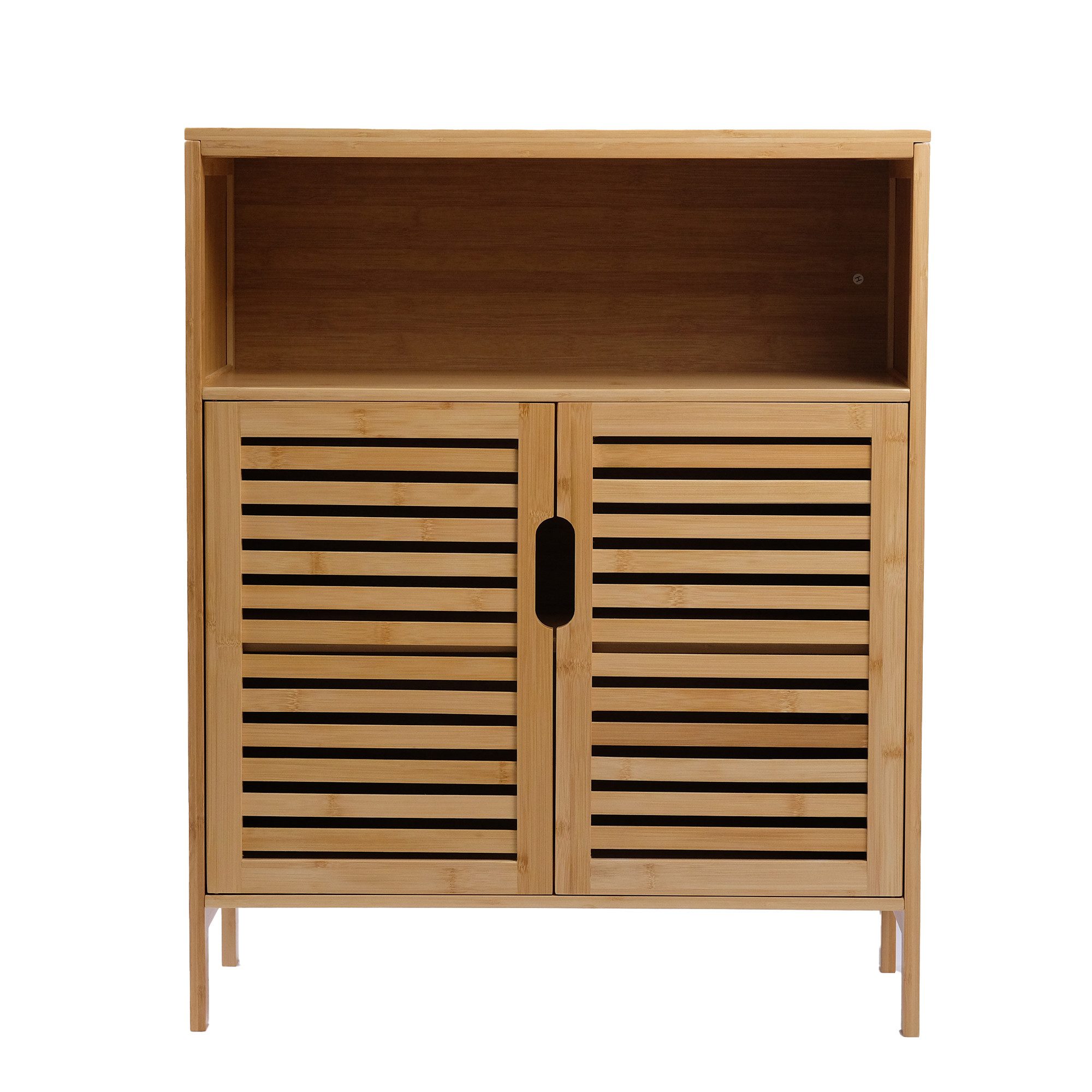 AD.CON Badregal Badezimmerschrank Bambus Badregal Badschrank mit 3 Ablagen günstig online kaufen