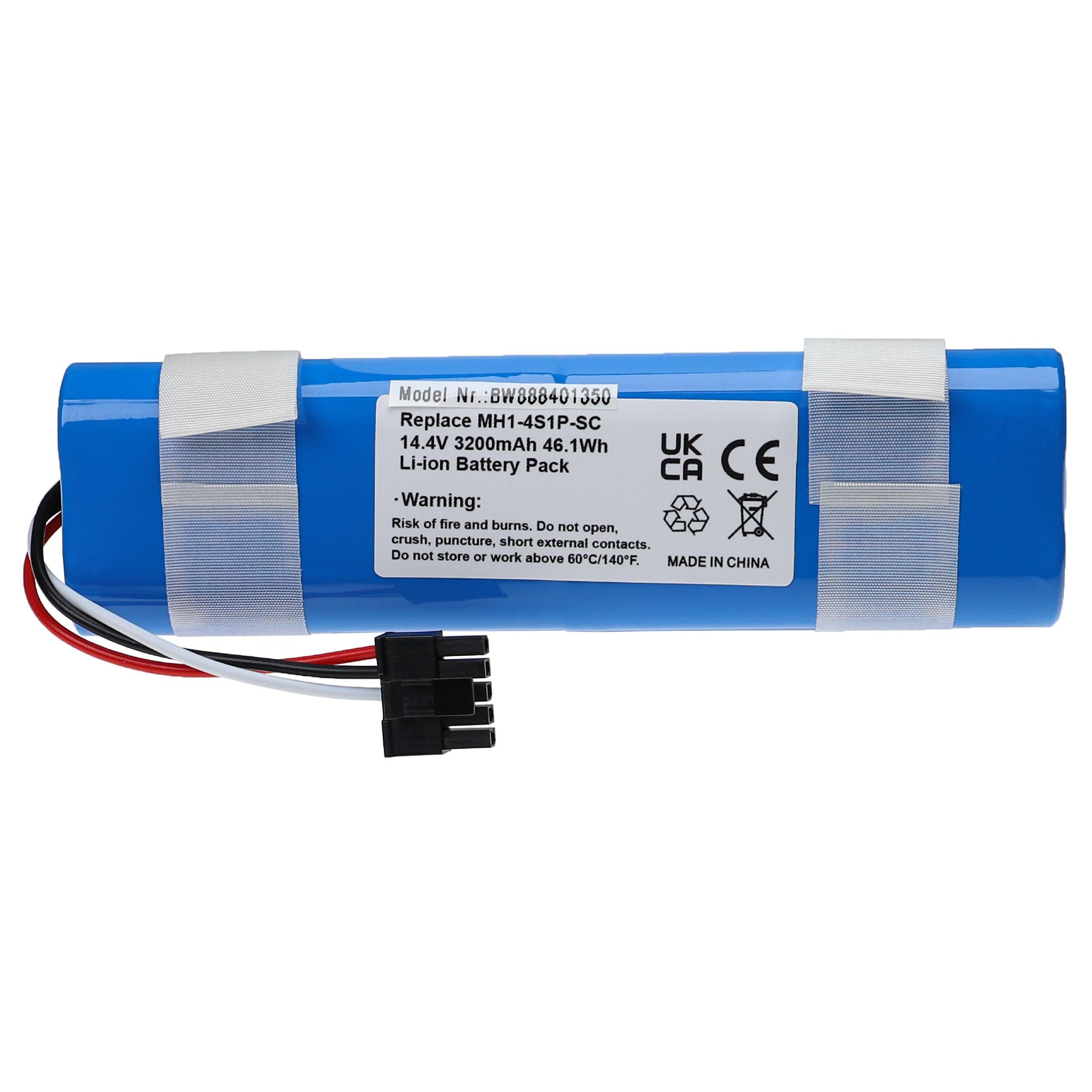 vhbw Ersatz für Proscenic MH1-4S1P-SC für Staubsauger-Akku Li-Ion 3200 mAh (14,4 V)