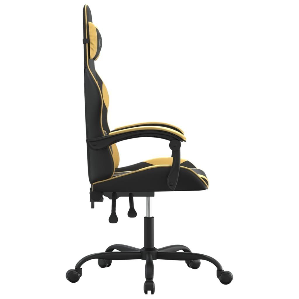 Drehbar Gaming-Stuhl Schwarz Schwarz vidaXL und Schwarz (1 | und Golden Golden Kunstleder St) Gaming-Stuhl Golden und