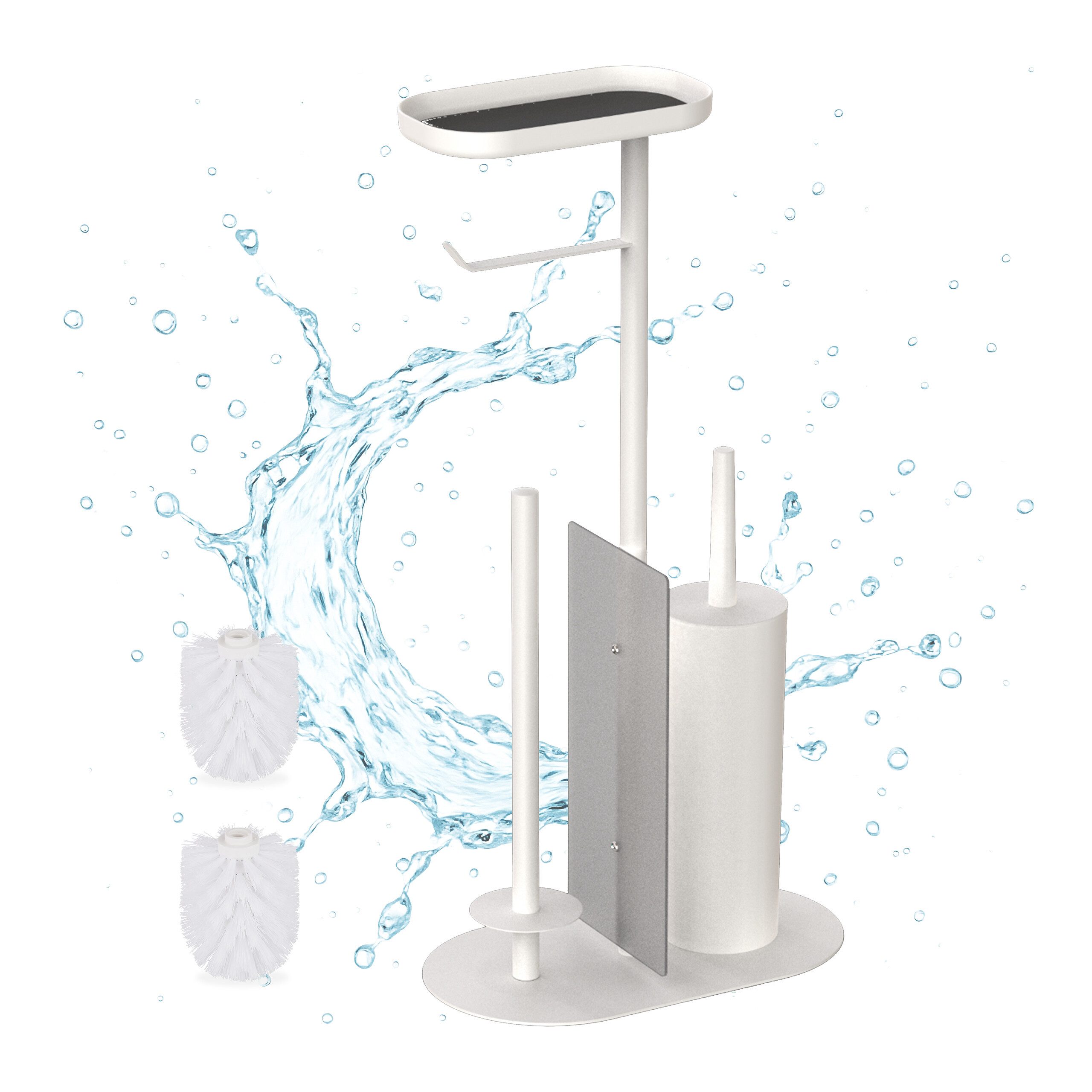 relaxdays WC-Garnitur aus Metall, weiß günstig online kaufen