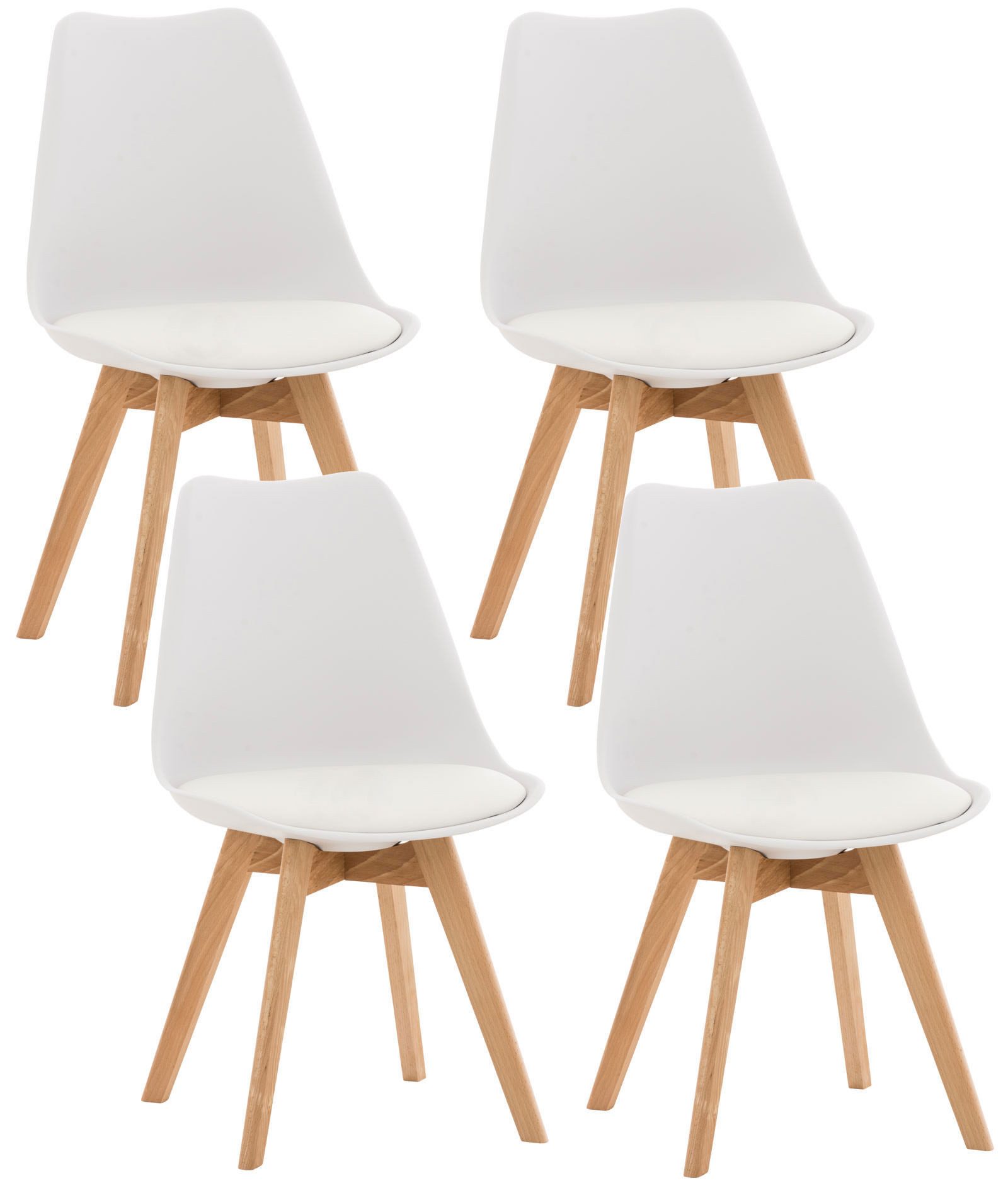 CLP Küchenstuhl Linares (4er Set), Buchenholz-Gestell, modern