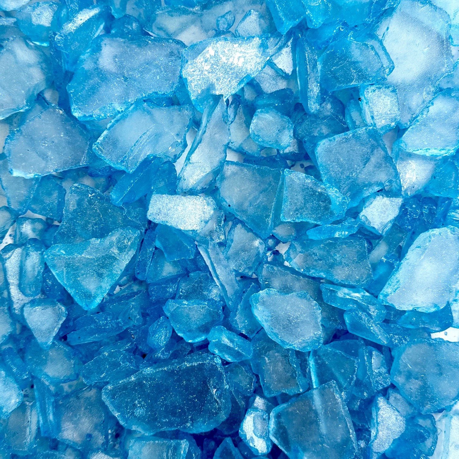 Eurosand Streudeko SEEGLAS, Mosaik, Glasscherben gerundet 20-50mm. 1kg.