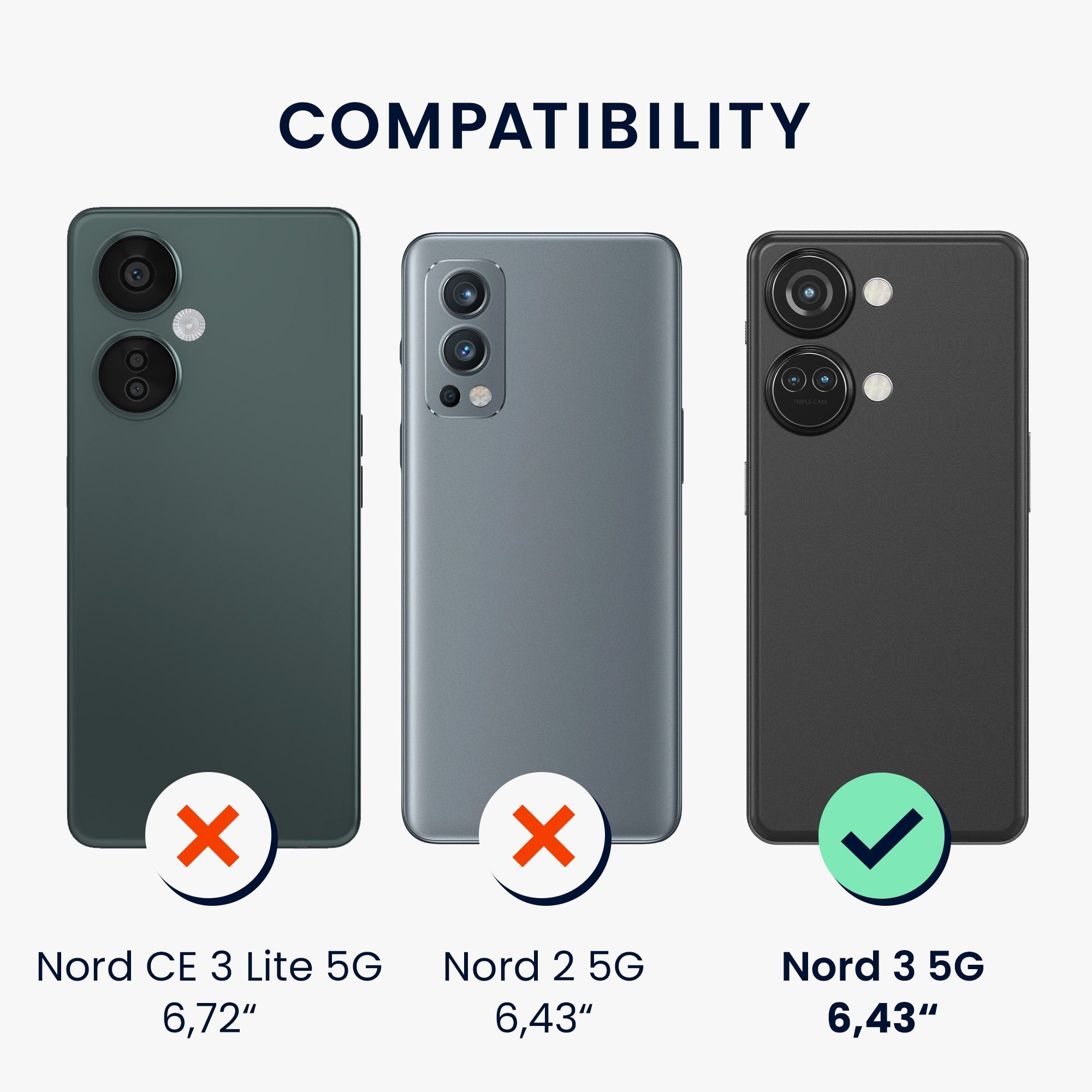 kwmobile Handyhülle Handyhülle für OnePlus Nord 3 5G Hülle, Weiches Handy Silikon Case - Schutzhülle Cover