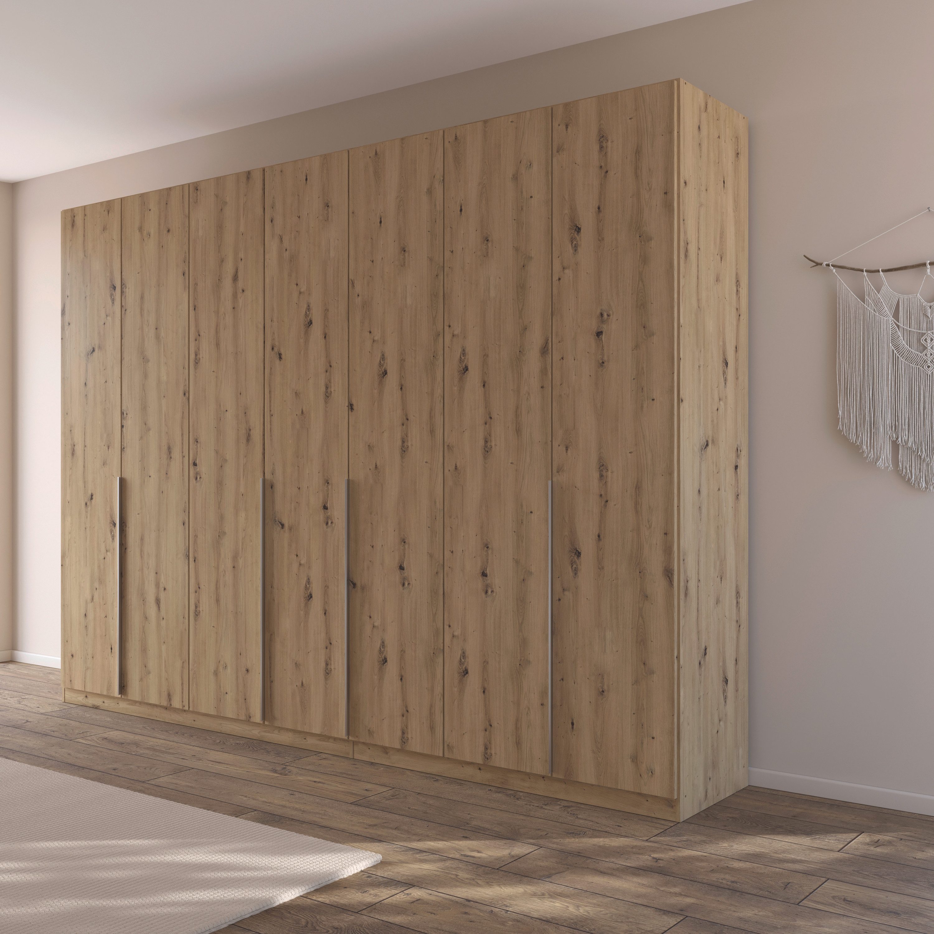 OTTO home Drehtürenschrank Kleiderschrank Schrank Garderobe AGORDO Schlafzimmer (in zwei Griff-Farben, Breiten 91-405 cm, Dekor- oder Hochglanzfront) durchdachte Innenausstattung, in 8 Breiten und 2 Höhen MADE IN GERMANY