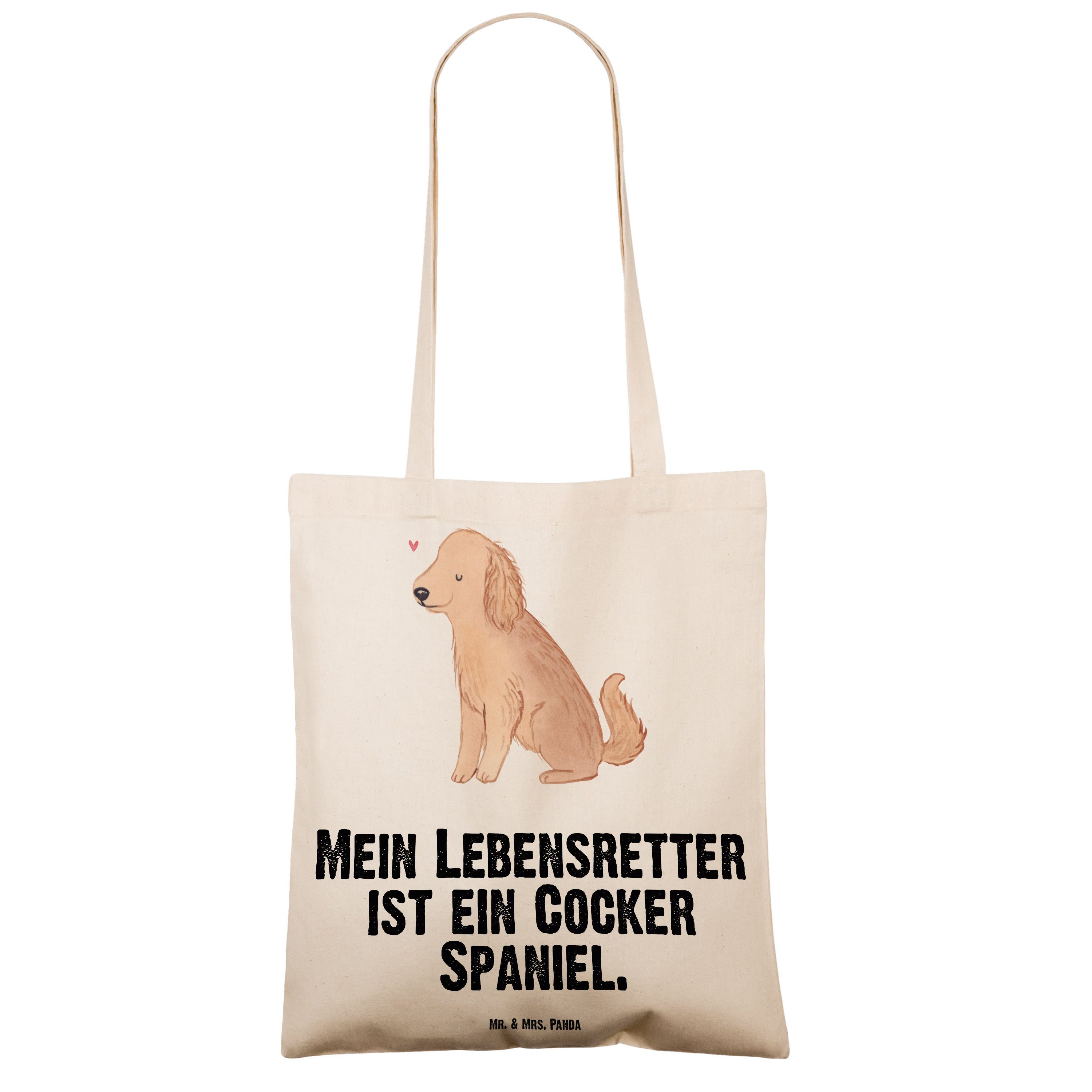 - R Lebensretter - Cocker Hund, & Geschenk, Tragetasche Beutel, Mr. Spaniel (1-tlg) Panda Mrs. Transparent