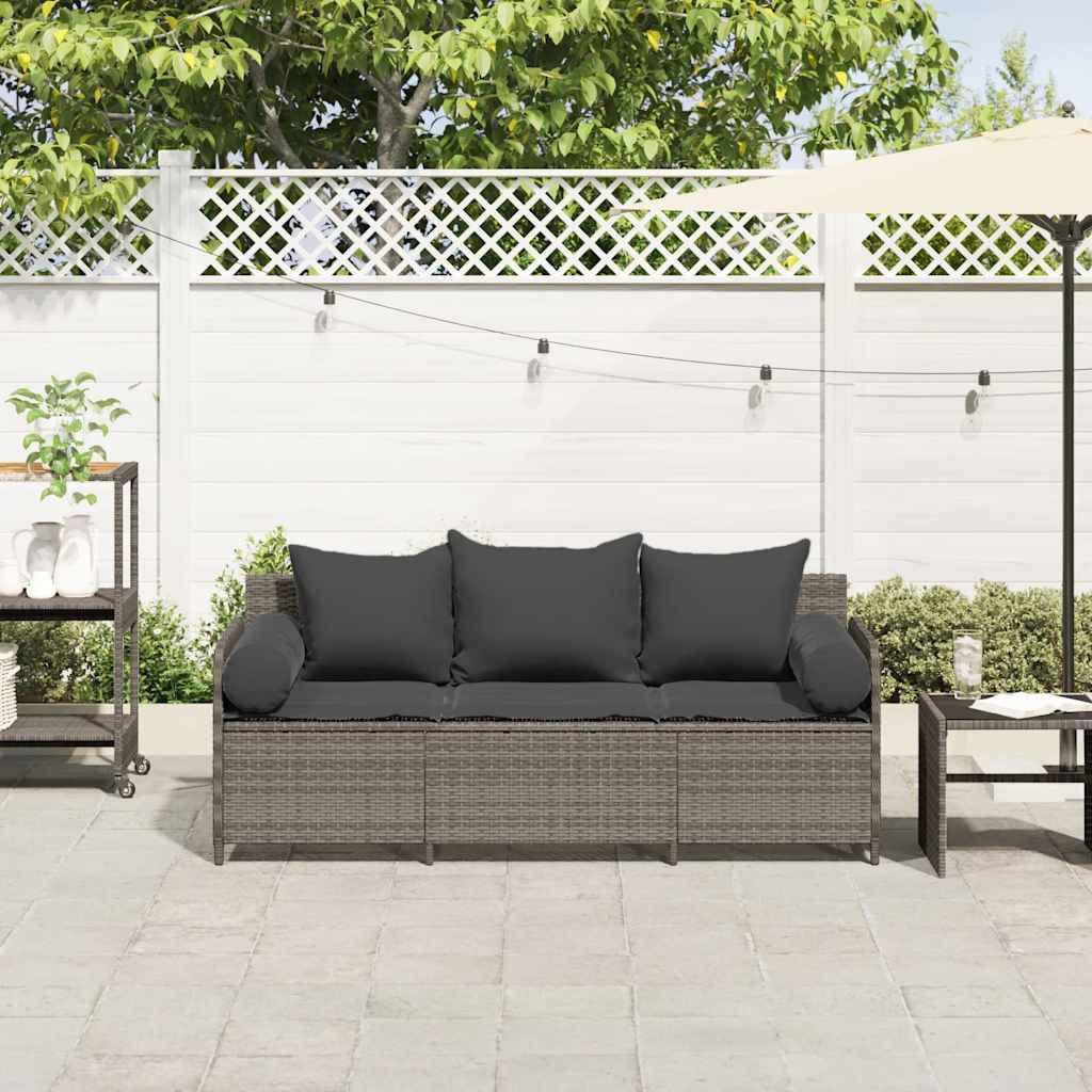 vidaXL Loungesofa Gartensofa mit Kissen 3-Sitzer günstig online kaufen