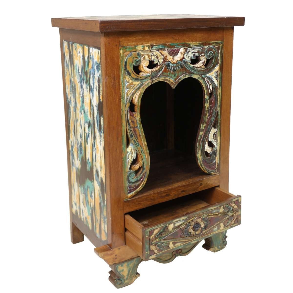 Oriental Galerie Unterschrank Altar Schrank mit Öffnung Mehrfarbig Vintage look 100 cm (1-St)