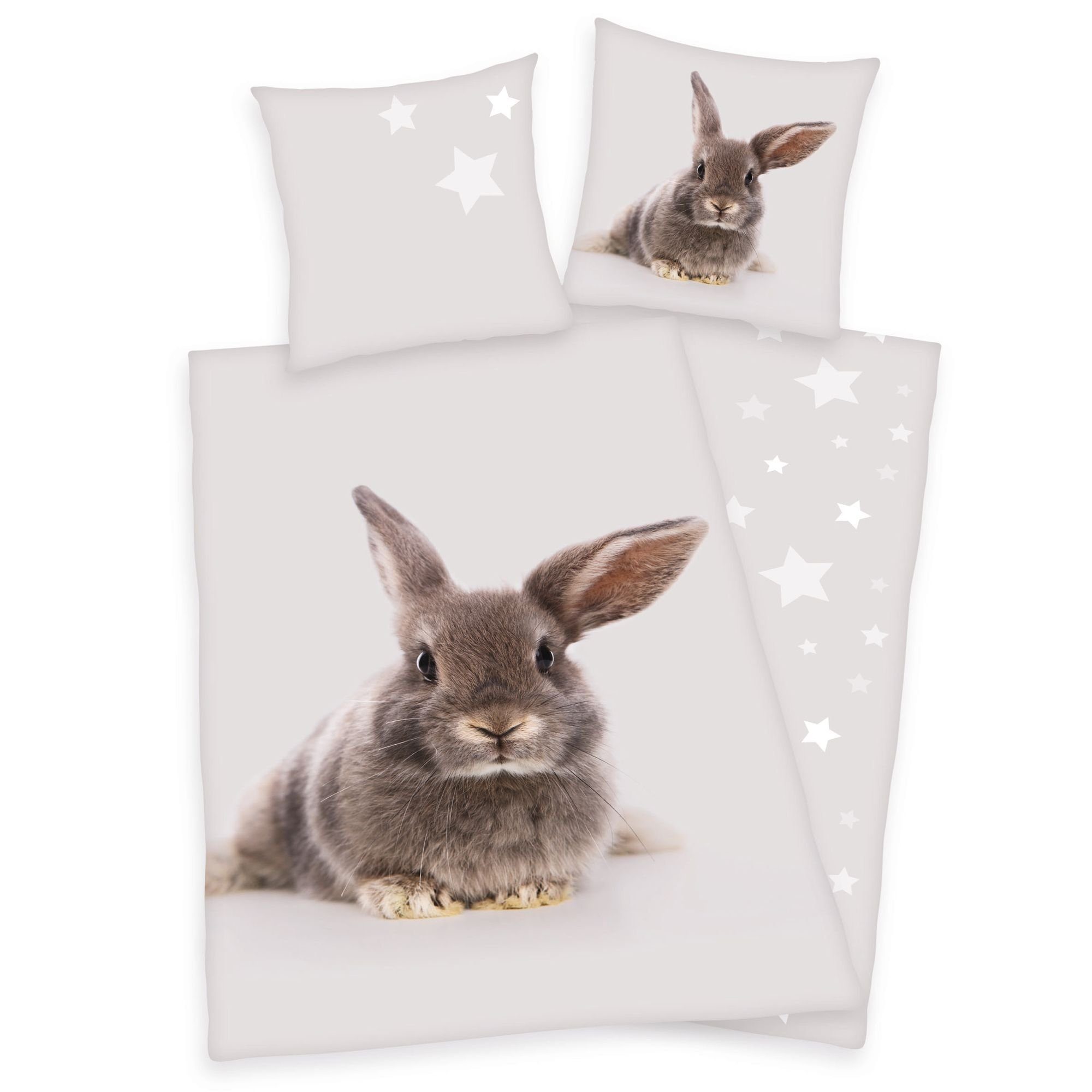 Herding Kinderbettwäsche Herding Bettwäsche Hase Kaninchen günstig online kaufen