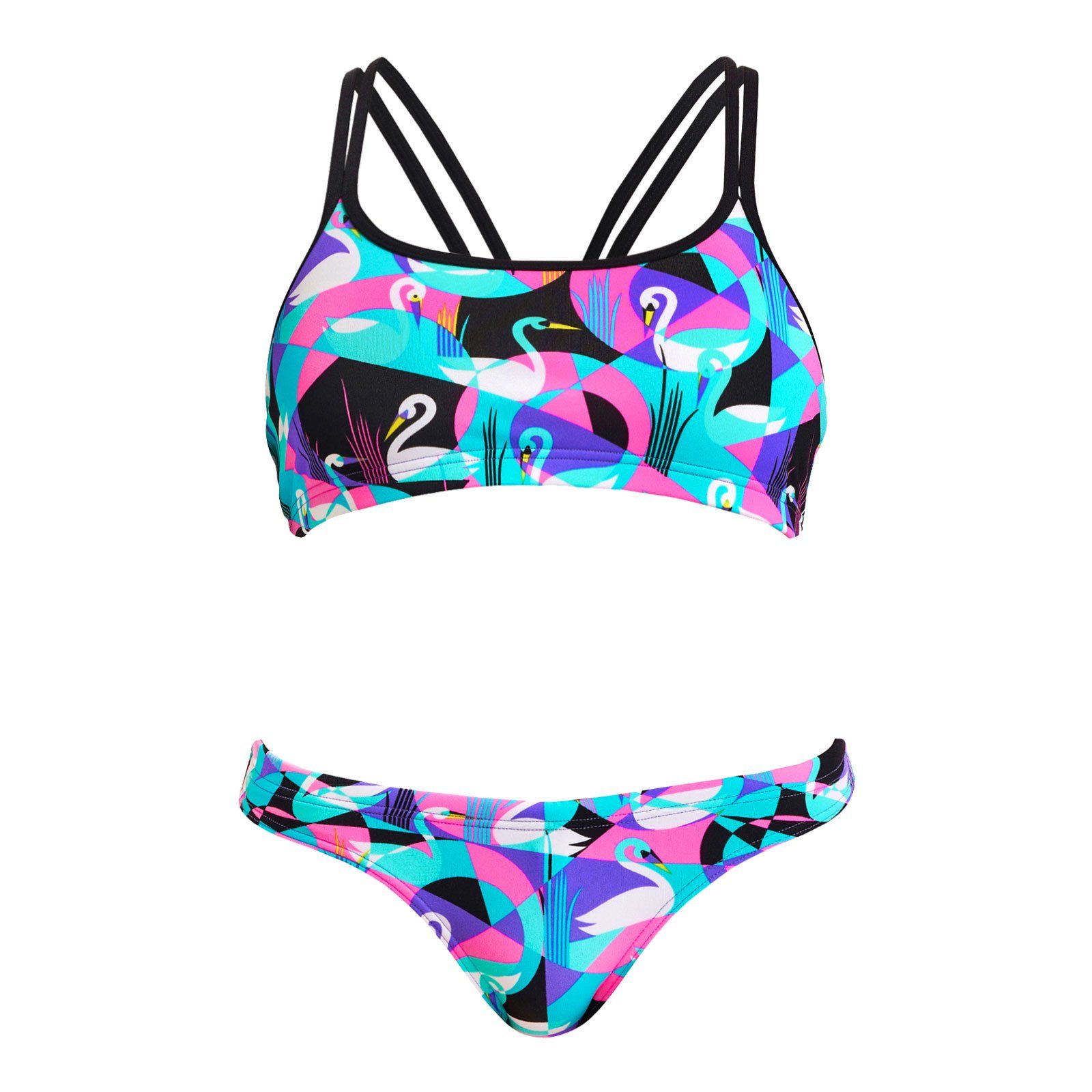 Criss Cross Swan UV-Schutz mit Funkita Around Bustier-Bikini 50+