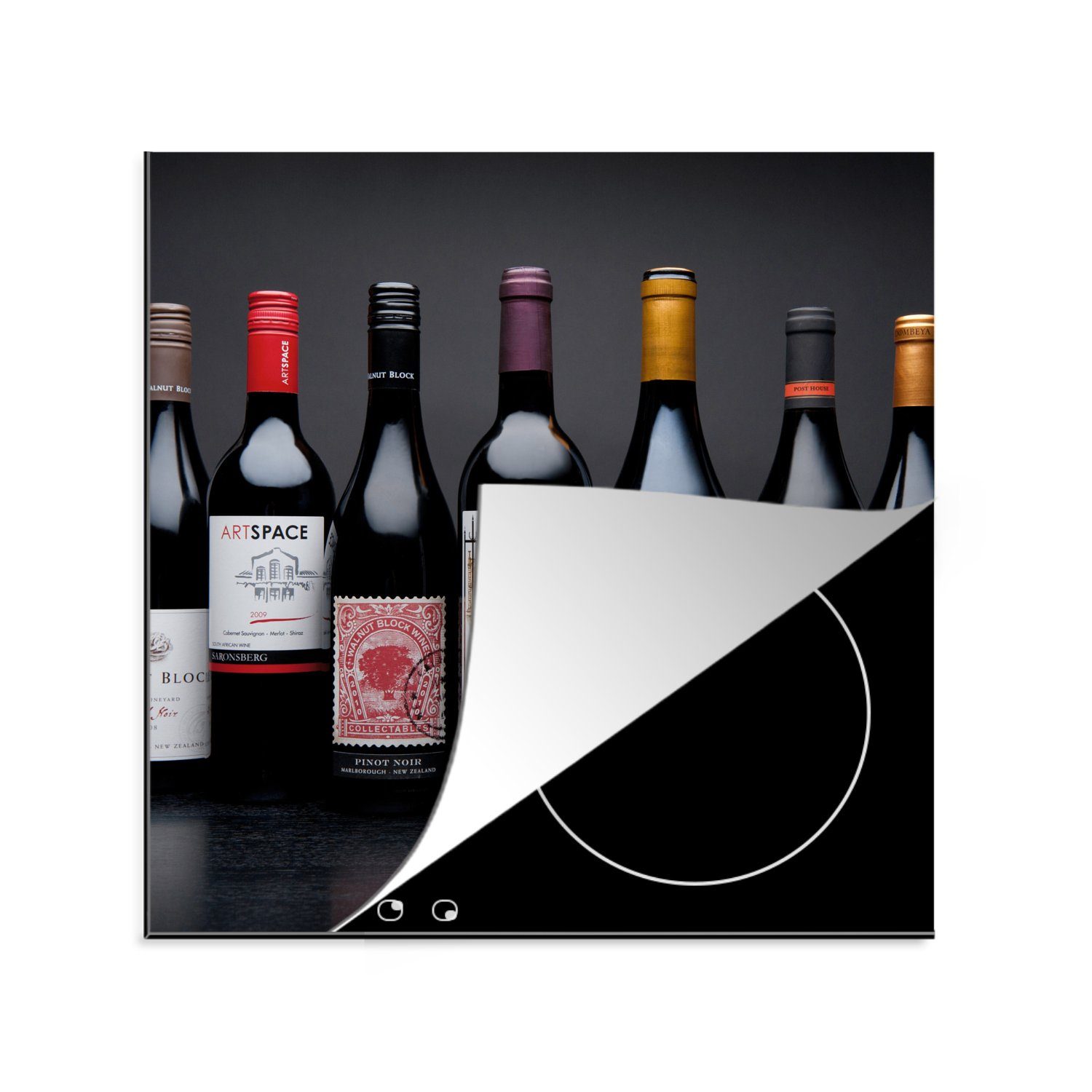 MuchoWow Herdblende-/Abdeckplatte Induktionsschutz - Alkohol - Wein - Getränk, Vinyl, (1 tlg), 78x78 cm, Ceranfeldabdeckung, Arbeitsplatte für küche