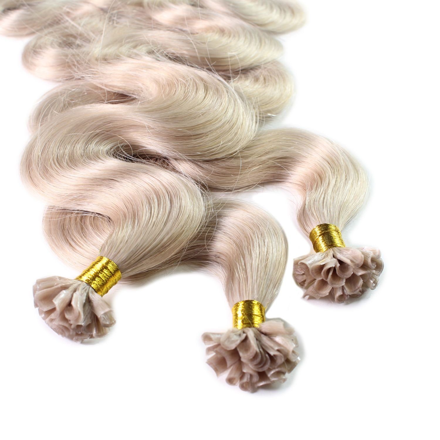 hair2heart EchthaarExtension Bonding Extensions gewellt 5/0 Hellbraun