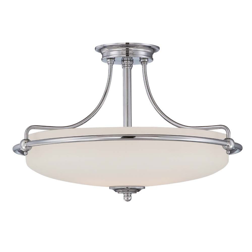 Elstead LIGHTING Deckenleuchte, Leuchtmittel nicht inklusive, Deckenleuchte Lampe Wohnzimmerleuchte Metall Glas Nickel 4 Flammig D