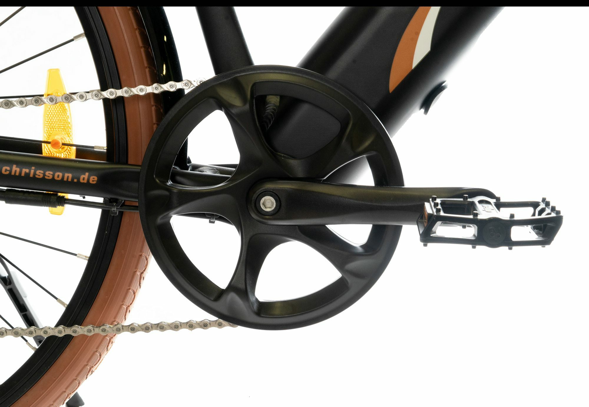 Chrisson E-Bike Touren Bike eRTOS 28 black orange matt 28" 506 Wh Diamant, 8 Gang Shimano Shimano Acera 11-28T Schaltwerk, Kettenschaltung